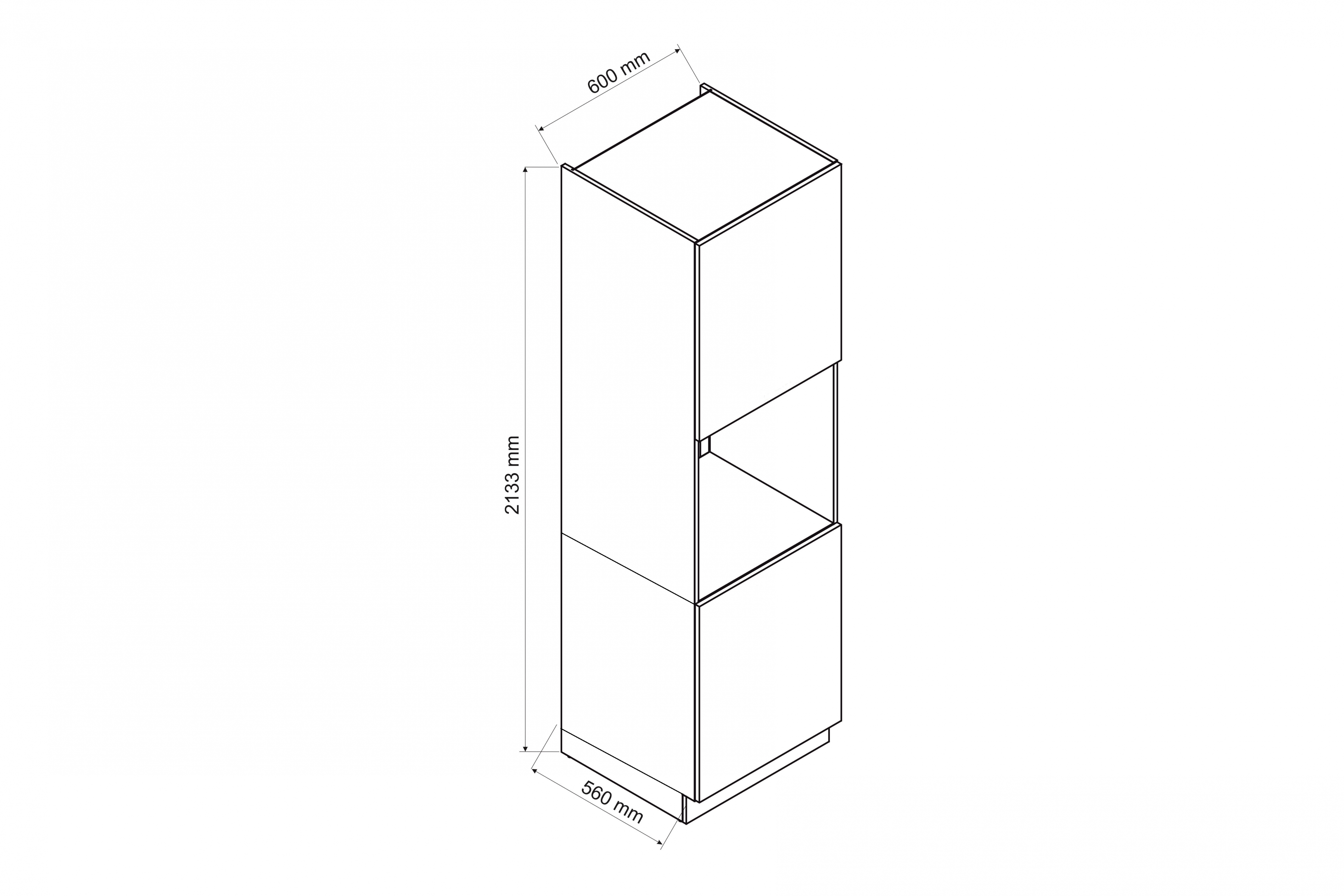 Vysoká kuchyňská skříňka Anika D60 PK/2133 pro zabudování trouby - grafit vysoká skříňka kuchenny do zabudowy piekarnika Anika D60 PK/2133 - grafit / grafit