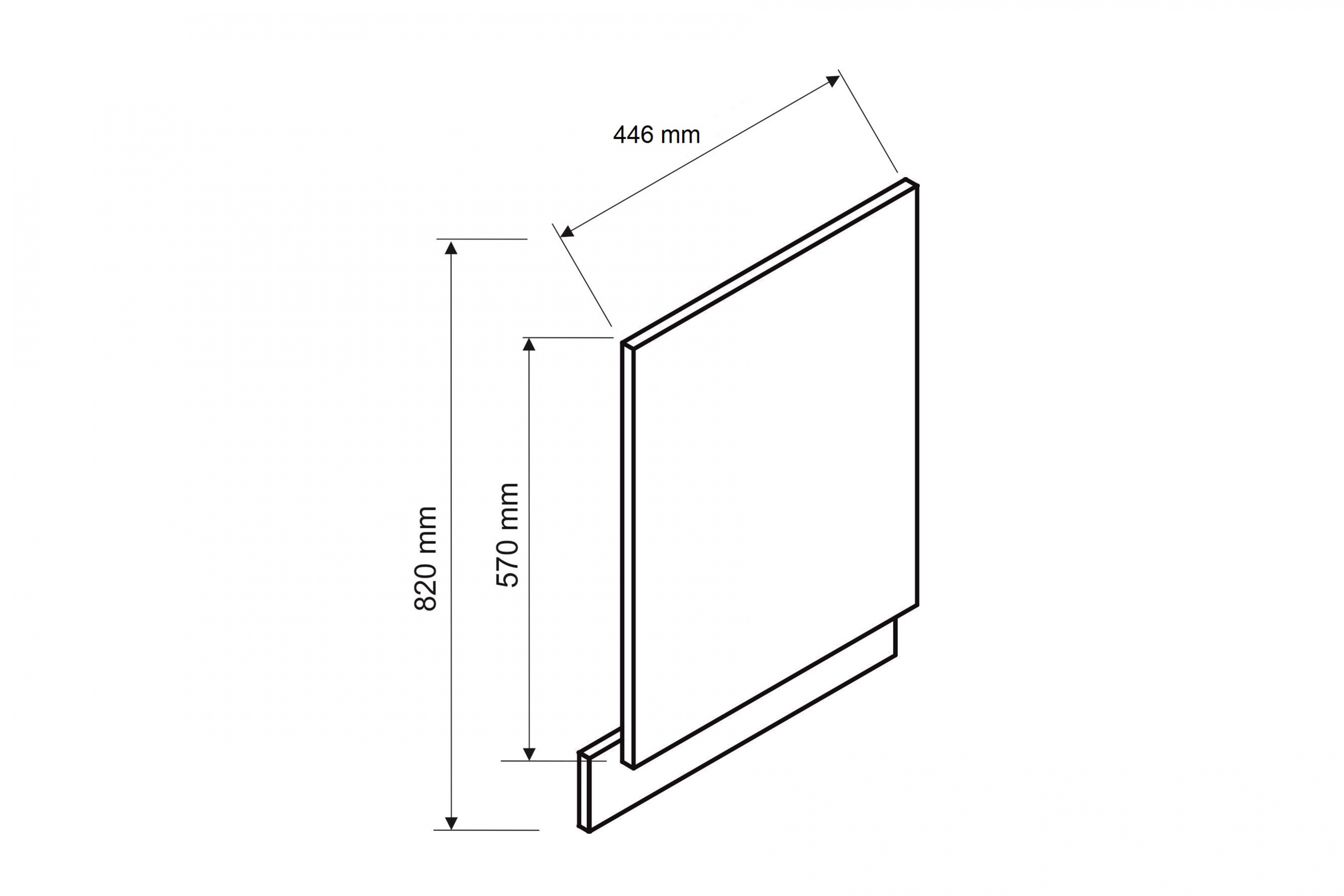 Dvierka na umývačku 45cm s odkrytým panelom Anika 45 PO - grafit Predná časť do umývačky 45cm s odkrytým panelom Anika 45 PO - grafit