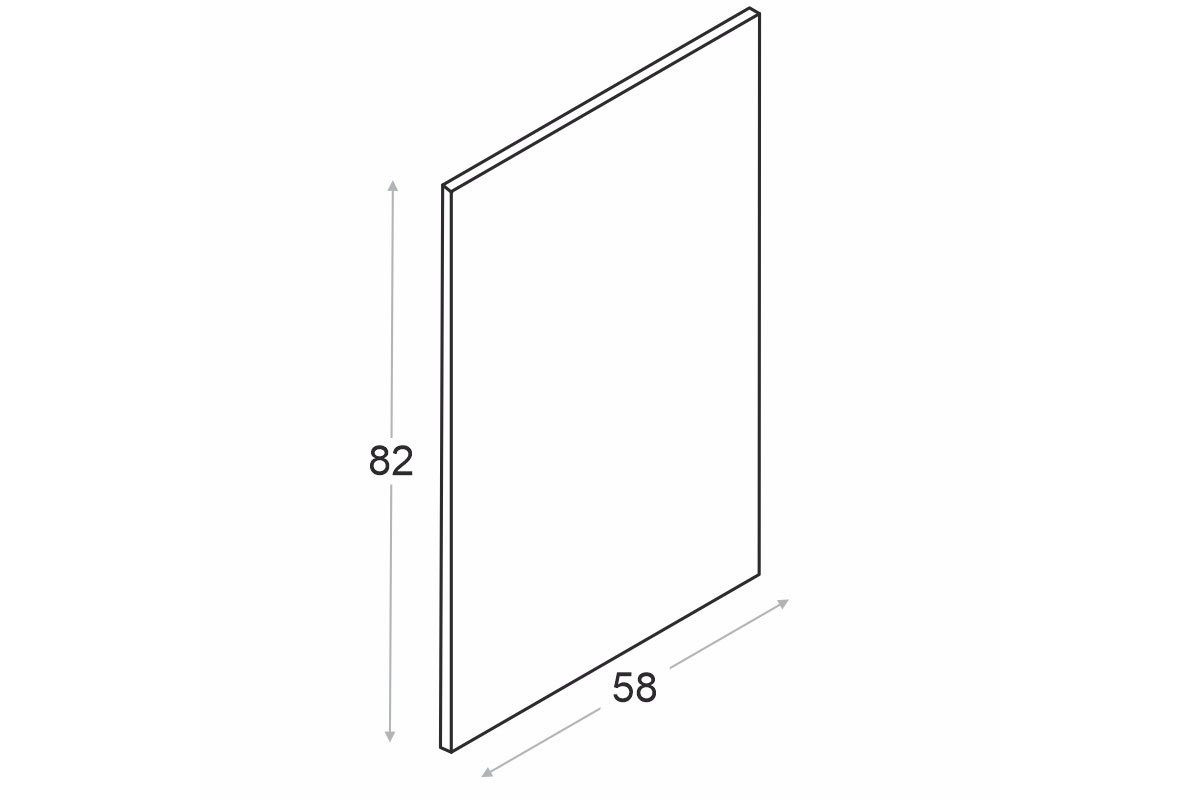 Boční panel Ilandia 82x58cm do skříňky dolnych - bílý mat Bok nakladany Ilandia 82x58cm do skříňky dolnych - bílý mat