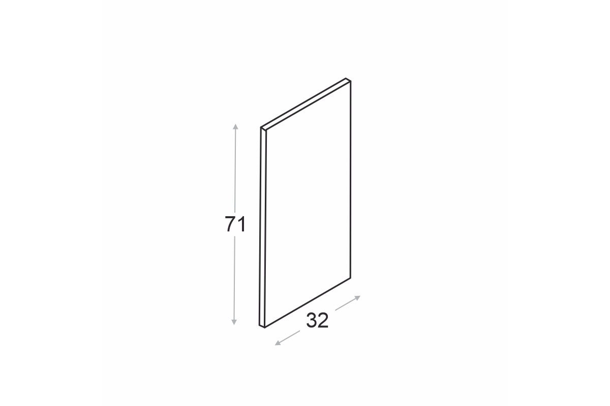 Boční panel Ilandia 71x32cm do skříňky wiszacych - bílý mat Bok nakladany Ilandia 71x32cm do skříňky wiszacych - bílý mat