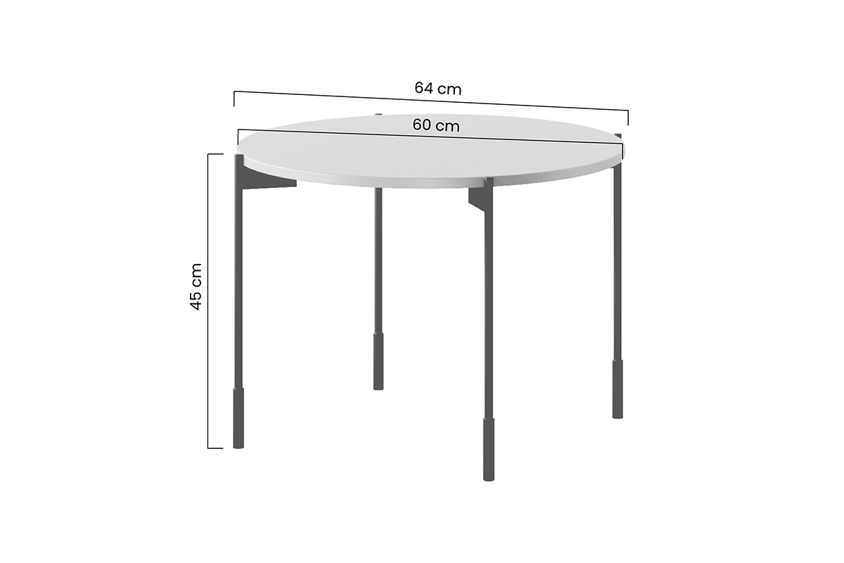 Konferenční stolek Sonatia na kovových nohách 60 cm - kašmír - Výprodej z expozice stolek kawowy okragly Sonatia na kovových nohách 60 cm - kašmír - Výprodej z expozice
