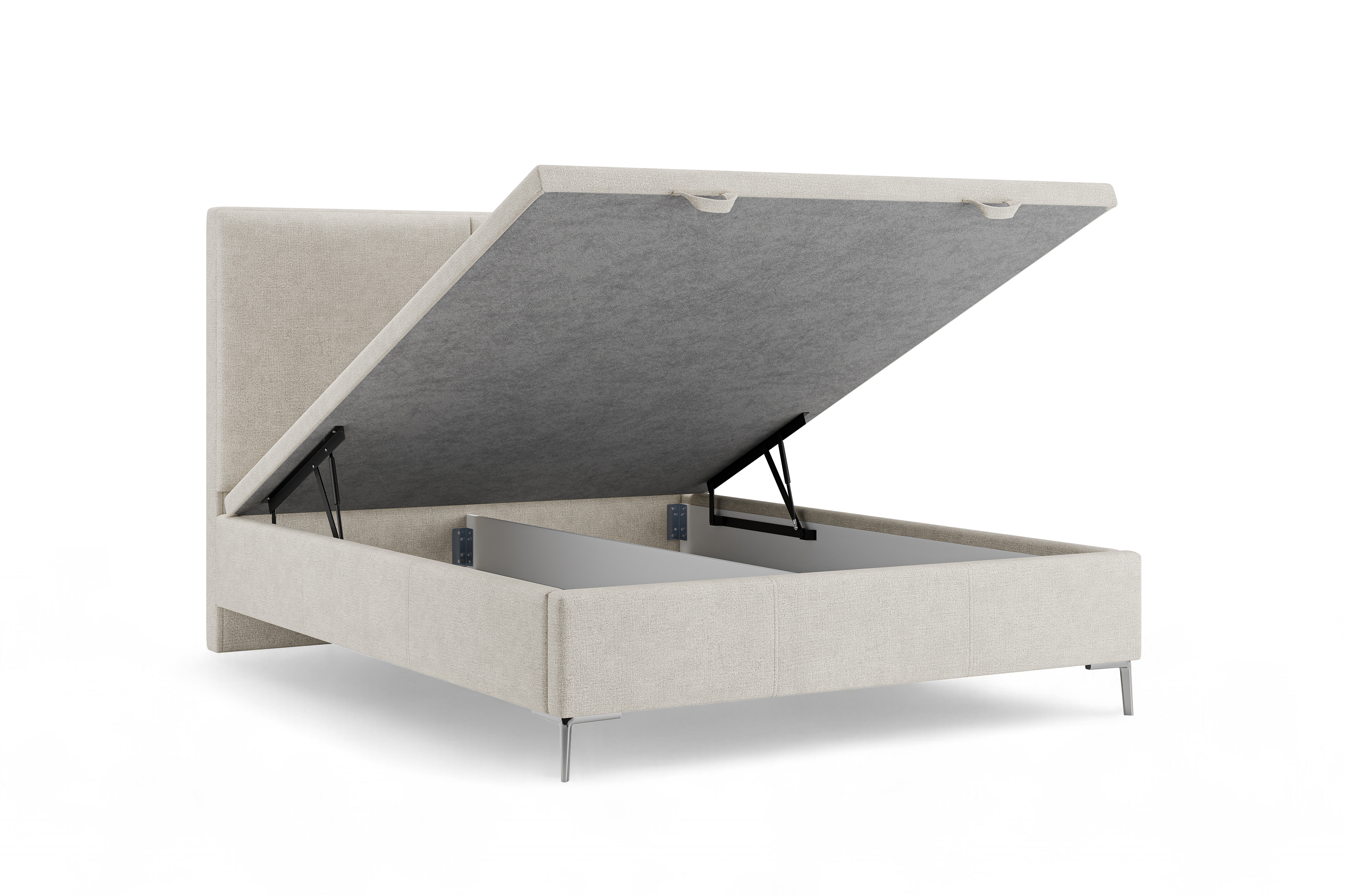 Boxspring posteľ Lektis 160x200 S vnútorným úložným priestorom- nožičky kovové srebrne  Boxspring posteľ Lektis 160x200 S vnútorným úložným priestorom- nožičky kovové srebrne 