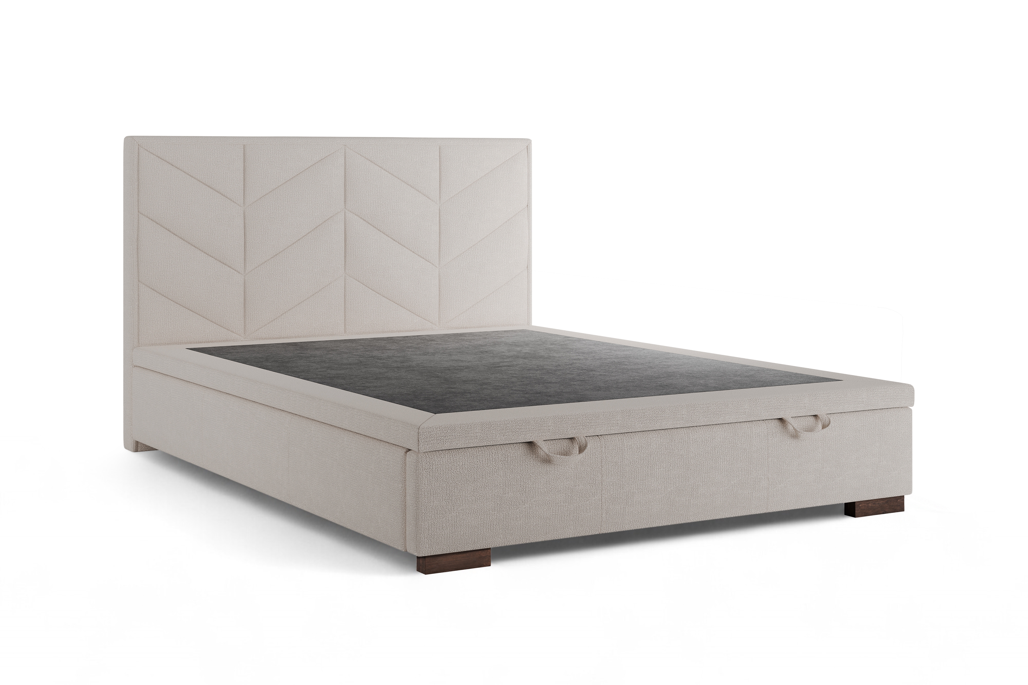 Boxspring posteľ Lindi 160x200 S vnútorným úložným priestorom- béžový szenil Perfect Harmony 02 / nožičky Venge Boxspring posteľ Lindi 160x200 - béžový szenil Perfect Harmony 02 / nožičky Venge