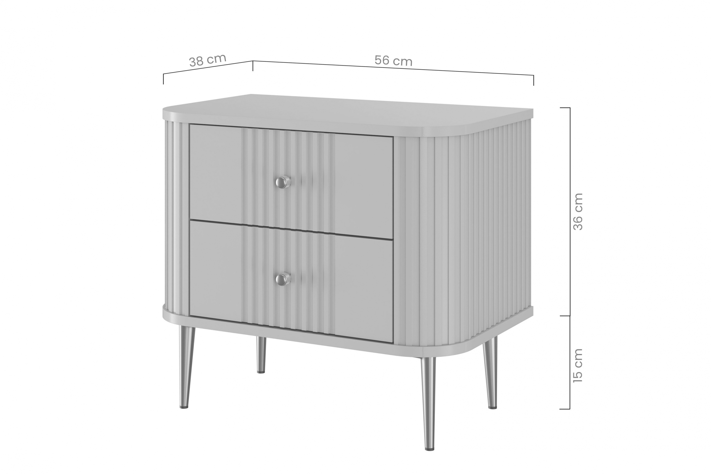 Komplet nočních stolků Vesper 56 cm - kašmírová / černé nožky Komplet szafek nocnych Vespera 56 cm - kašmír / černá Nohy