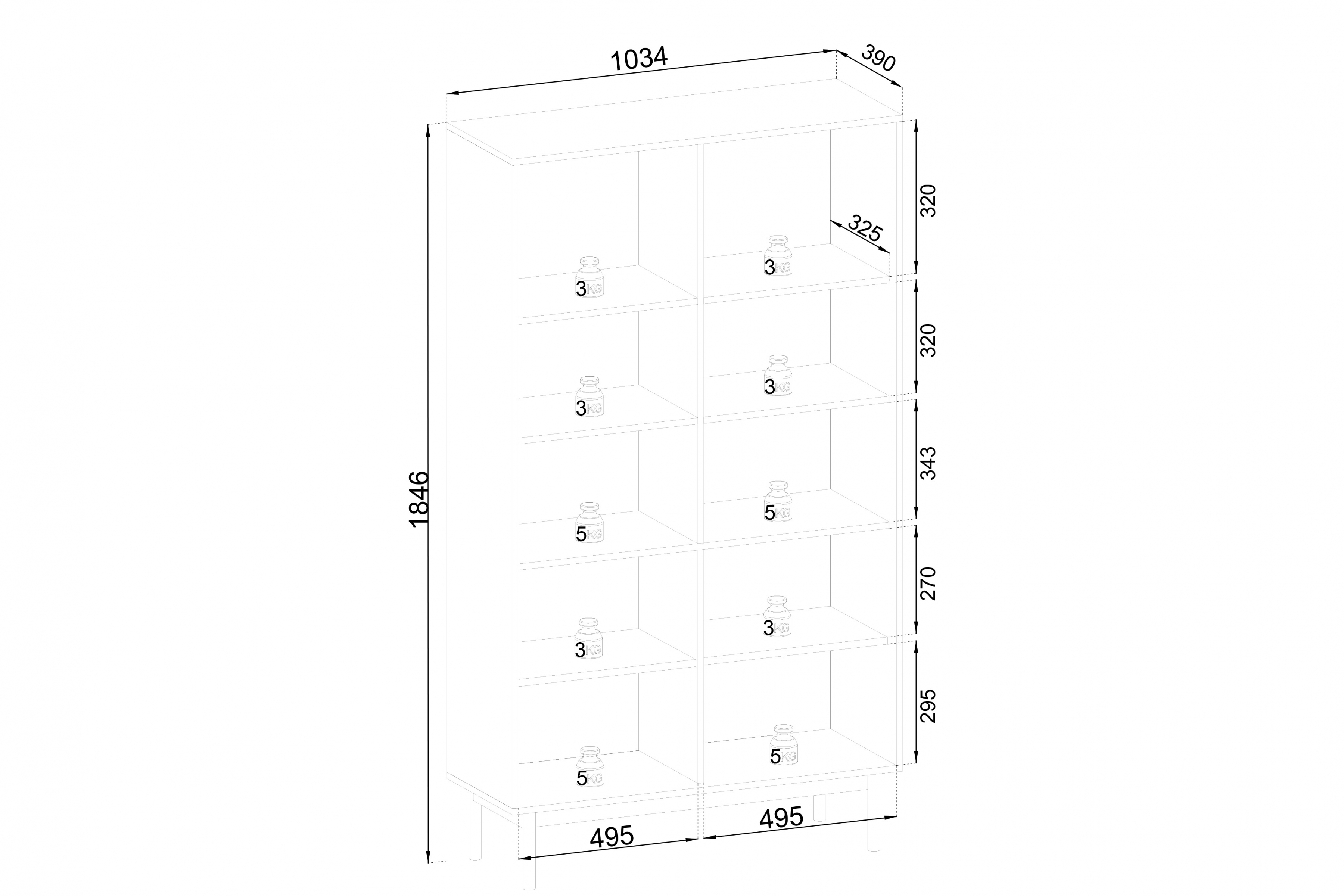 Regál na ksiazki Jolinio 104 cm - kašmír / černá Nohy Regál na ksiazki Jolinio 104 cm - kašmír / černá Nohy