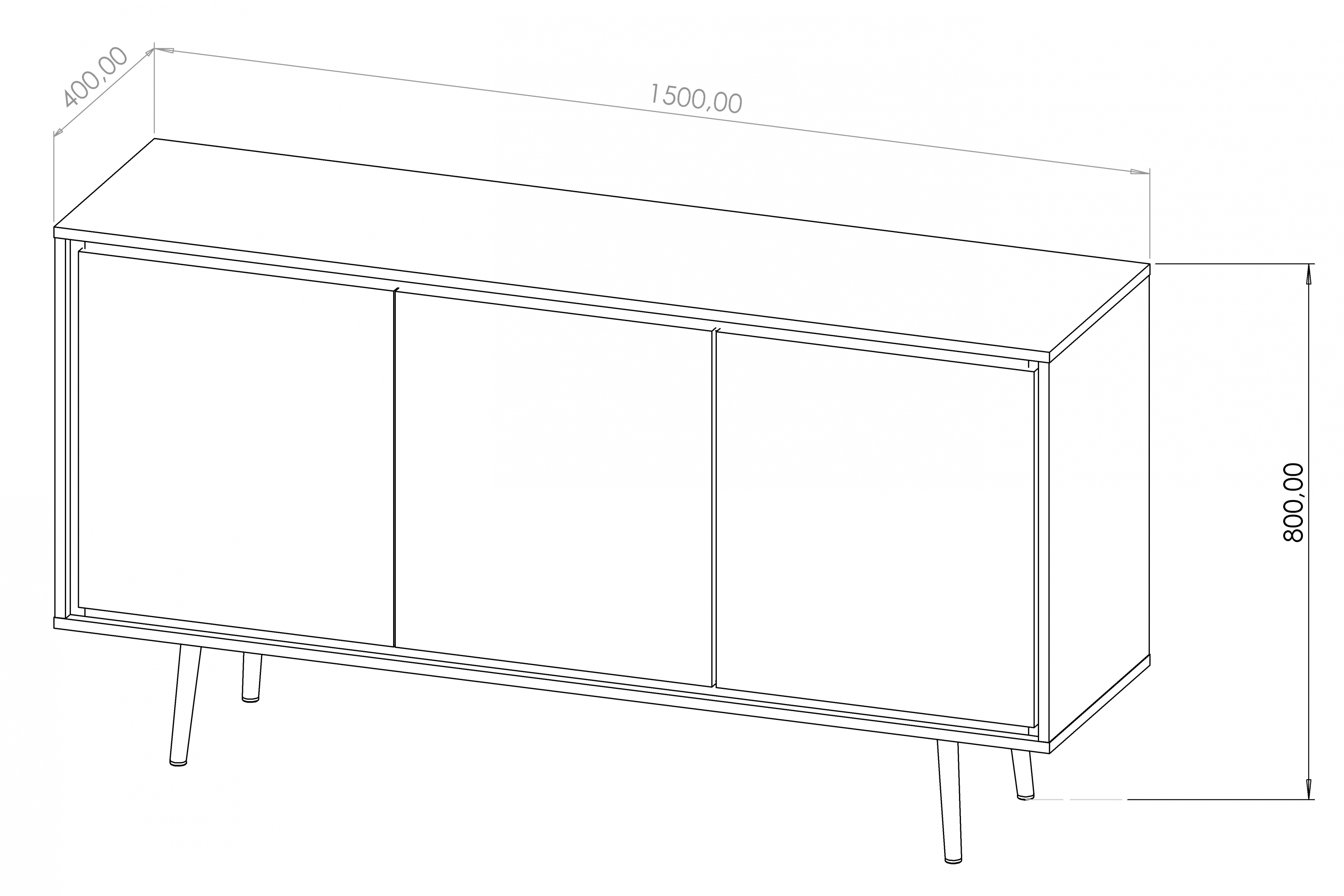 Komoda do obývacej izby Unili 150 cm - Čierny grafit / zlaté Komoda do obývacej izby Unili 150 cm - Čierny grafit / zlaté