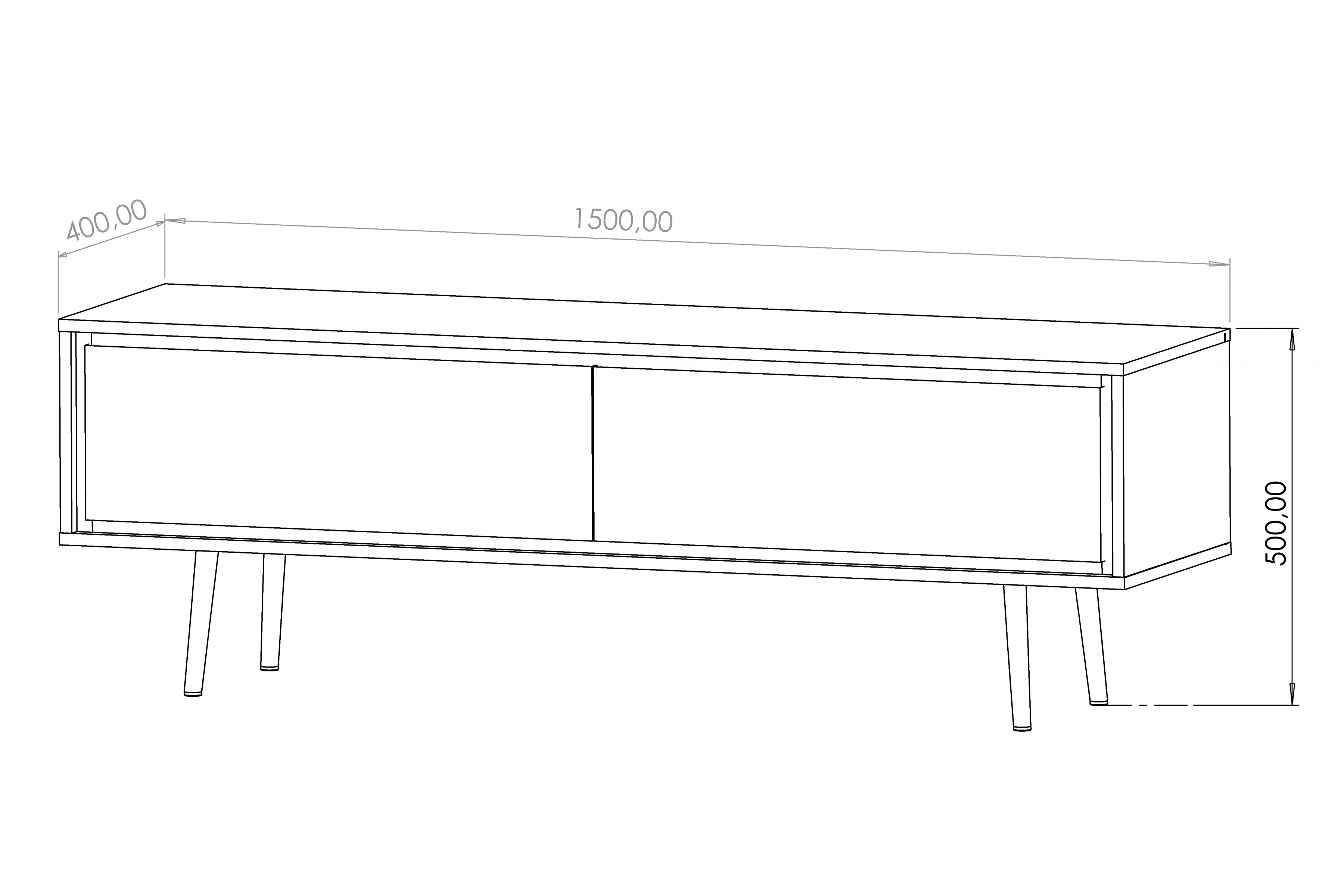 skříňka RTV Unili 150 cm - černá grafit / zlatá skříňka RTV Unili 150 cm - černá grafit / zlatá