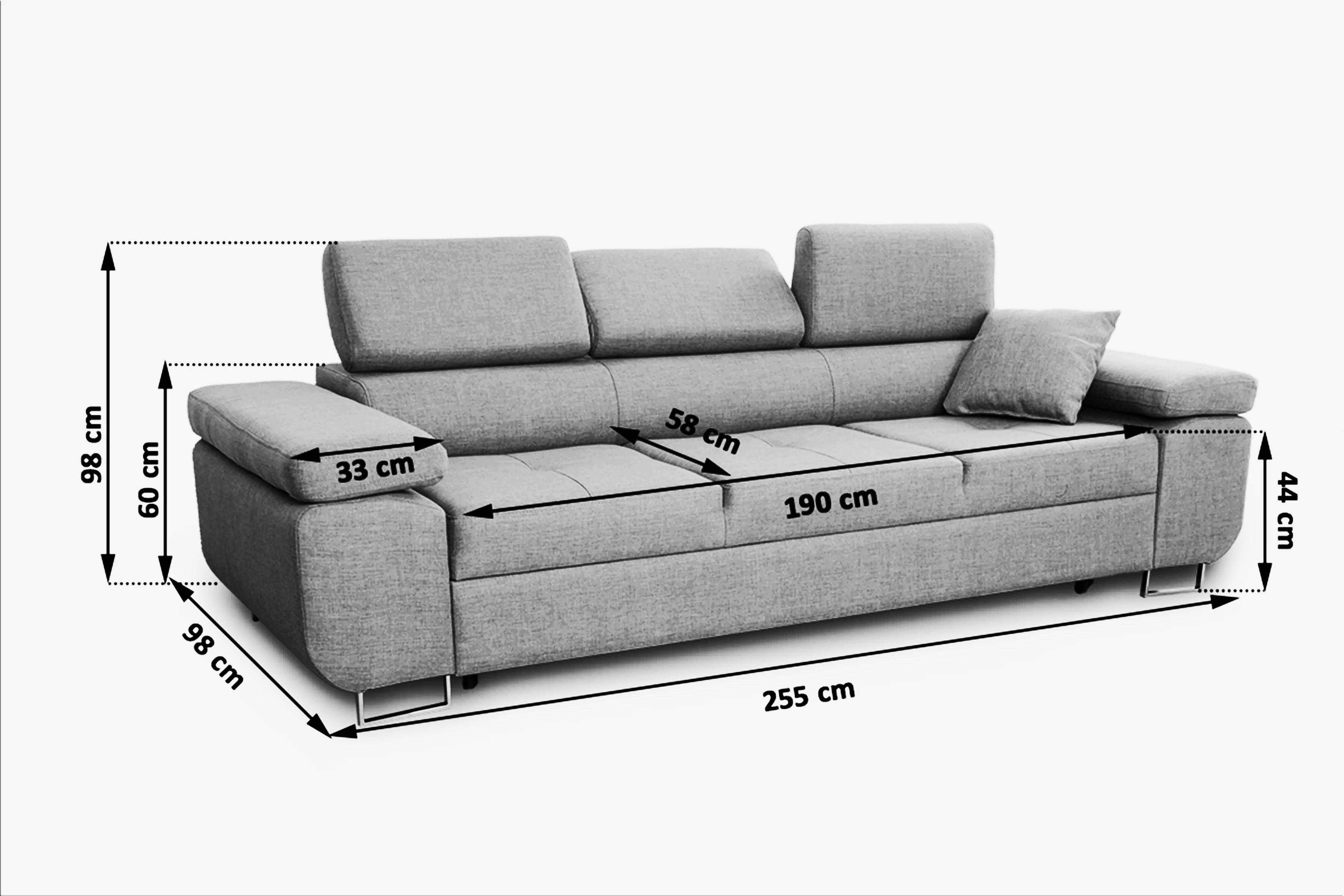 Rozkládací pohovka Annabelle - černé nožky Pohovka Annabelle rozkládací / Nohy černá