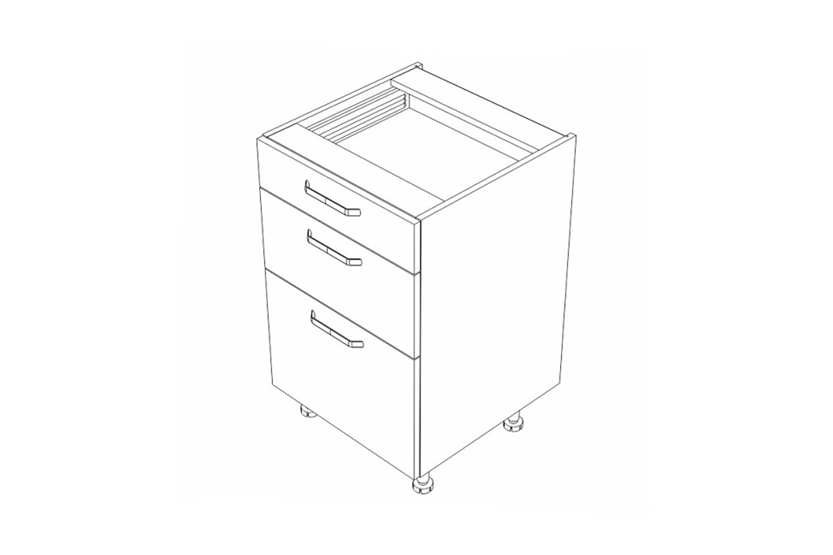 Skrinka Kuchynská dolná KAMMONO P2 DS60/3 s tromi zásuvkami Skrinka Kuchynská dolná KAMMONO P2 DS60/3 s tromi zásuvkami