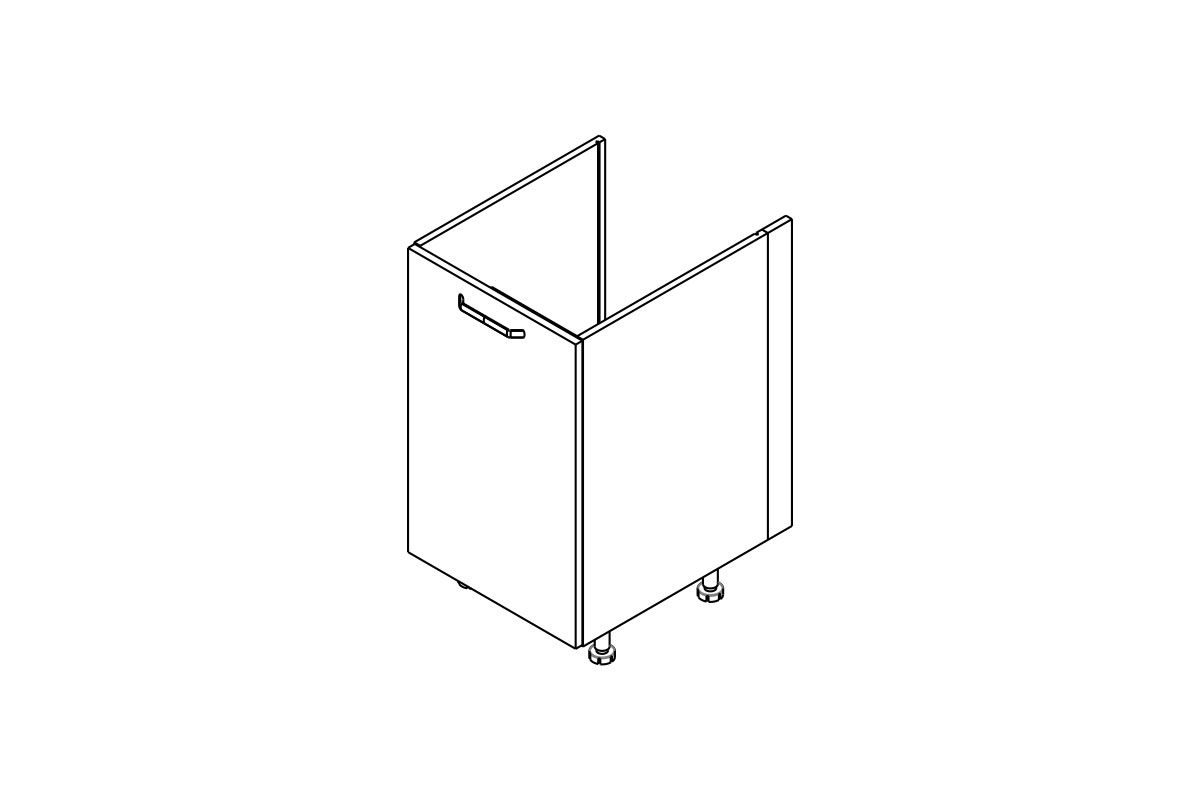 Kuchynská dolná skrinka Kammono P2 DZCSS45 so zásuvkou pod zabudovanie drezu Skrinka Kuchynská dolná KAMMONO P2 DZCSS45 z szuflada pod zabudowe zlewu