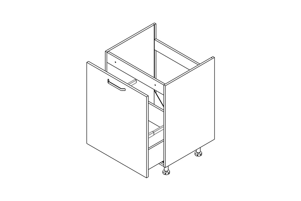 Kuchynská dolná skrinka Kammono P2 DZCSS80 so zásuvkou pod zabudovanie drezu Skrinka Kuchynská dolná KAMMONO P2 DZCSS80 z szuflada pod zabudowe zlewu