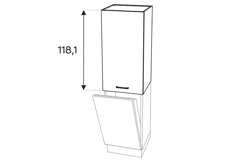 skříňka kuchyňská závěsná KAMMONO P2 NWD60.1/61 nad zmywarke lub pralke skříňka kuchyňská závěsná KAMMONO P2 NWD60.1 nad zmywarke lub pralke