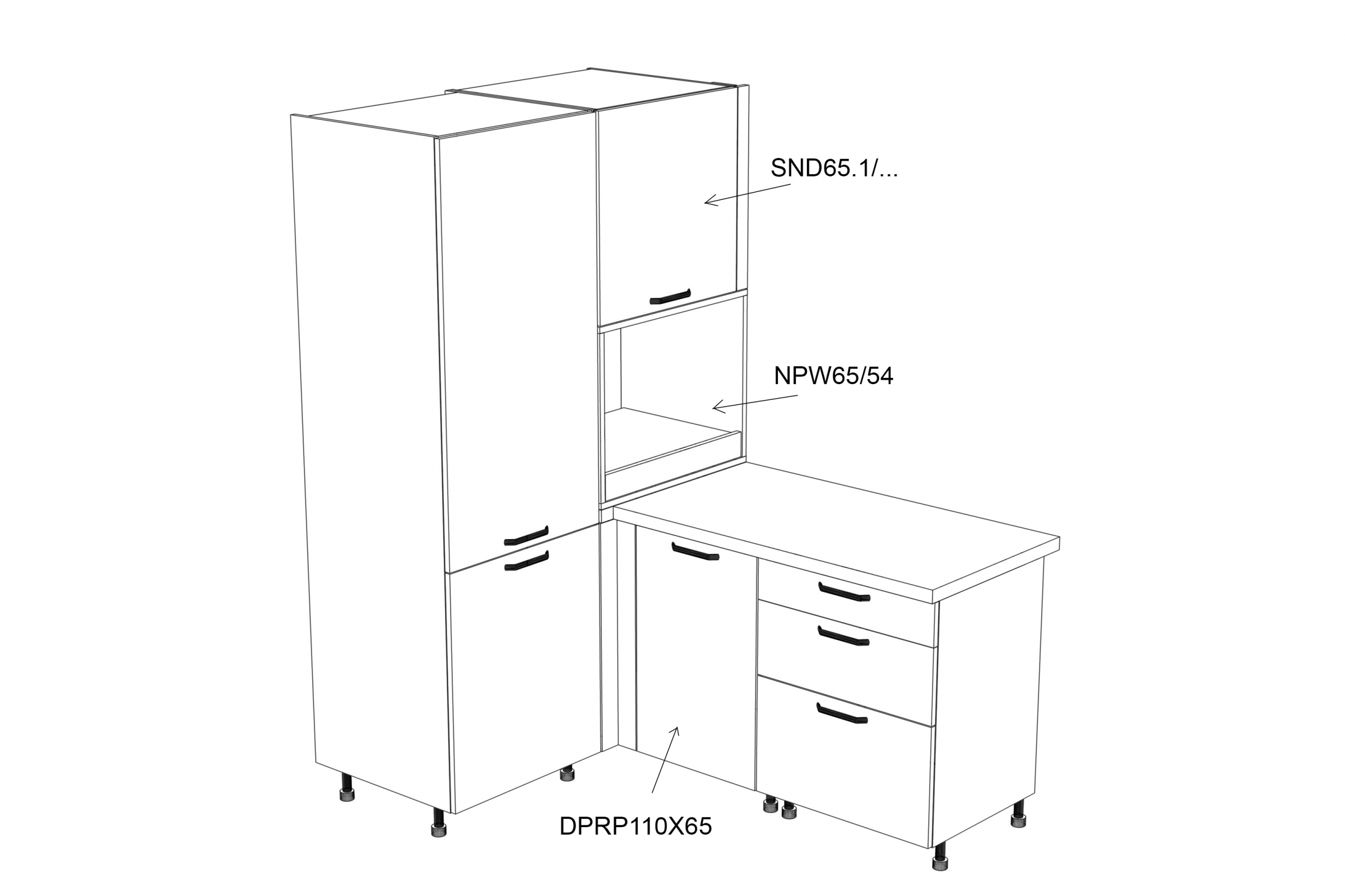 Skrinka Kuchynská závesná Kammono P2 SND65.1/90 do riadu naroznej Skrinka Kuchynská závesná Kammono P2 SND65.1/90 do riadu naroznej