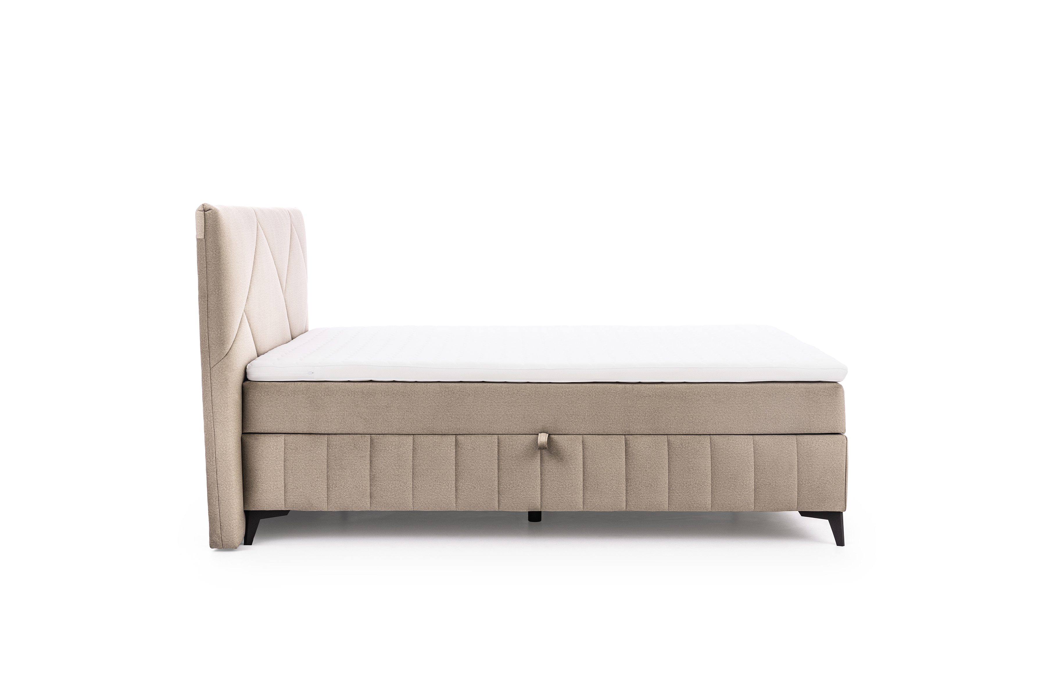 Pat boxspring Wasil 180x200 cu spațiu de depozitare - catifea bej hidrofobă Element 6 Pat Boxspring  Wasil 180x200 cu spațiu de depozitare - bej catifea hidrofobă Element 6 