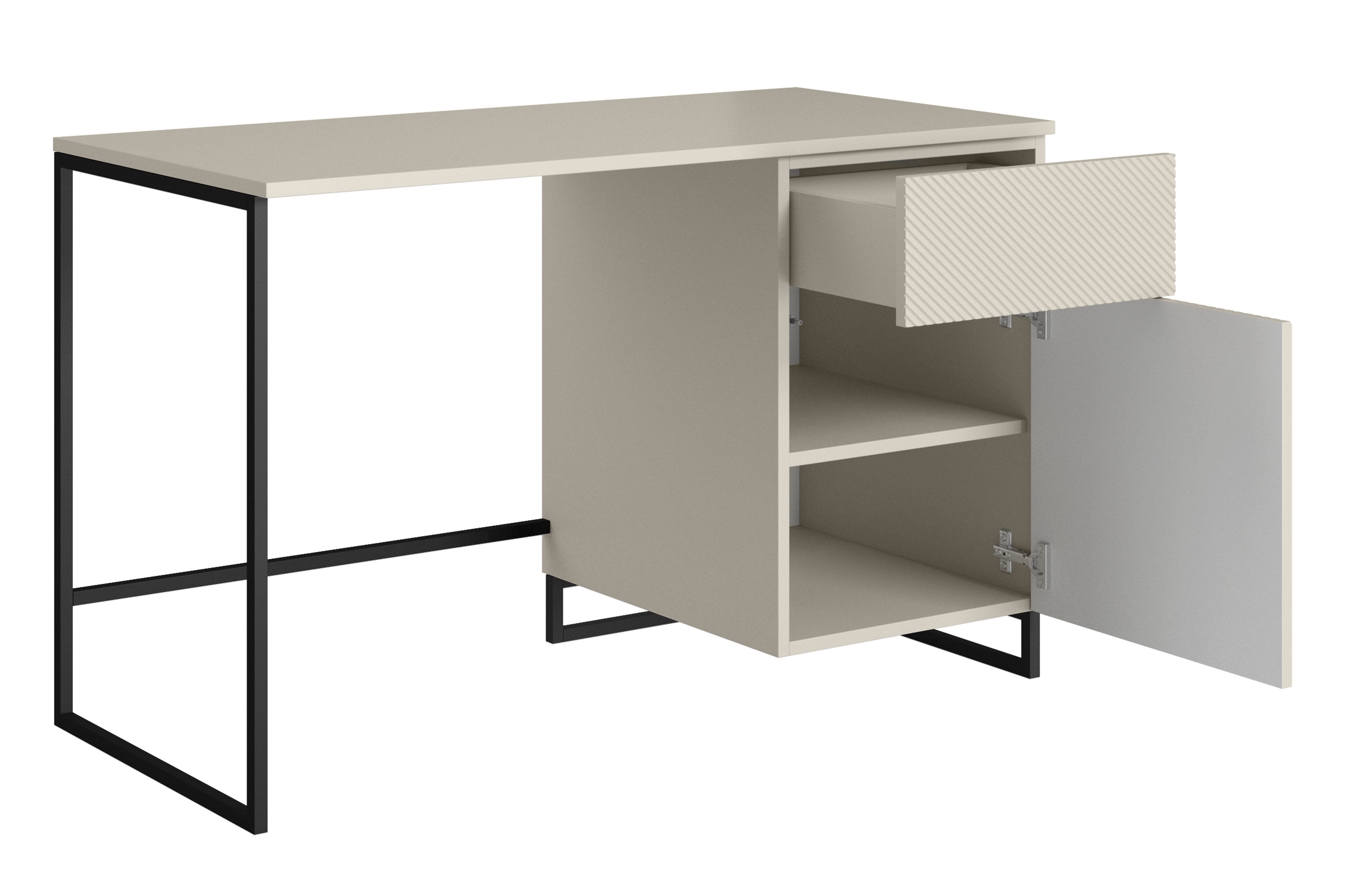 Písací stôl Asha 120 cm so zásuvkou – kašmírová / čierna Písací stôl Asha 120 cm z szuflada - kašmír / Čierny Rošt