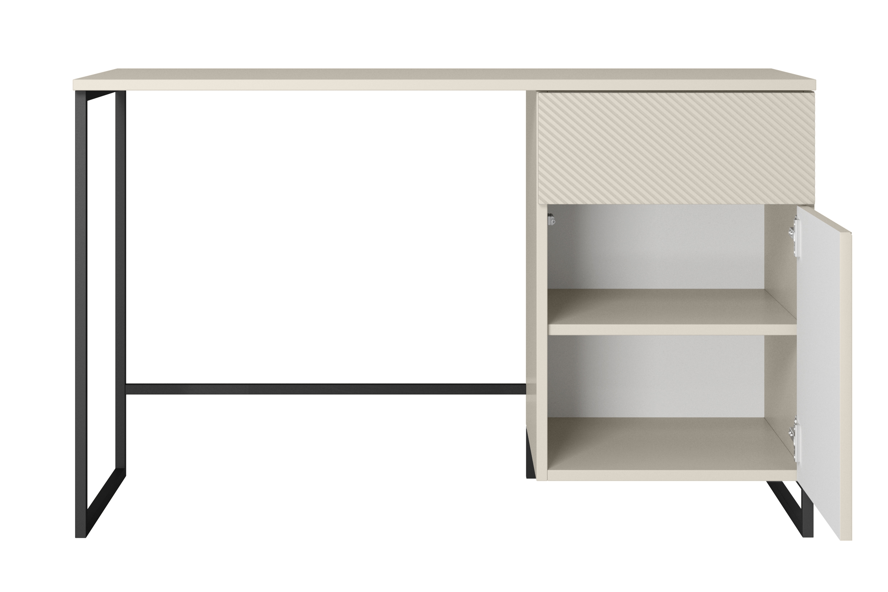 Písací stôl Asha 120 cm so zásuvkou – kašmírová / čierna Písací stôl Asha 120 cm z szuflada - kašmír / Čierny Rošt