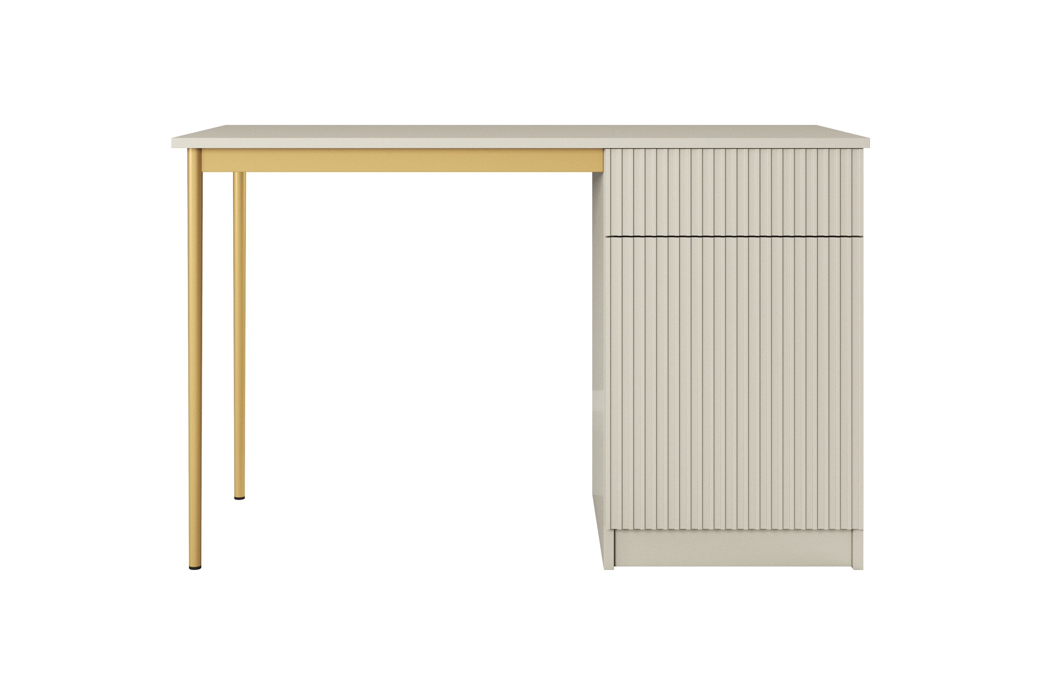 Písací stôl Nicole 120 cm so zásuvkou – kašmírová / zlatá Písací stôl Nicole 120 cm z szuflada - kašmír / zlote nozki (wolnostojace)