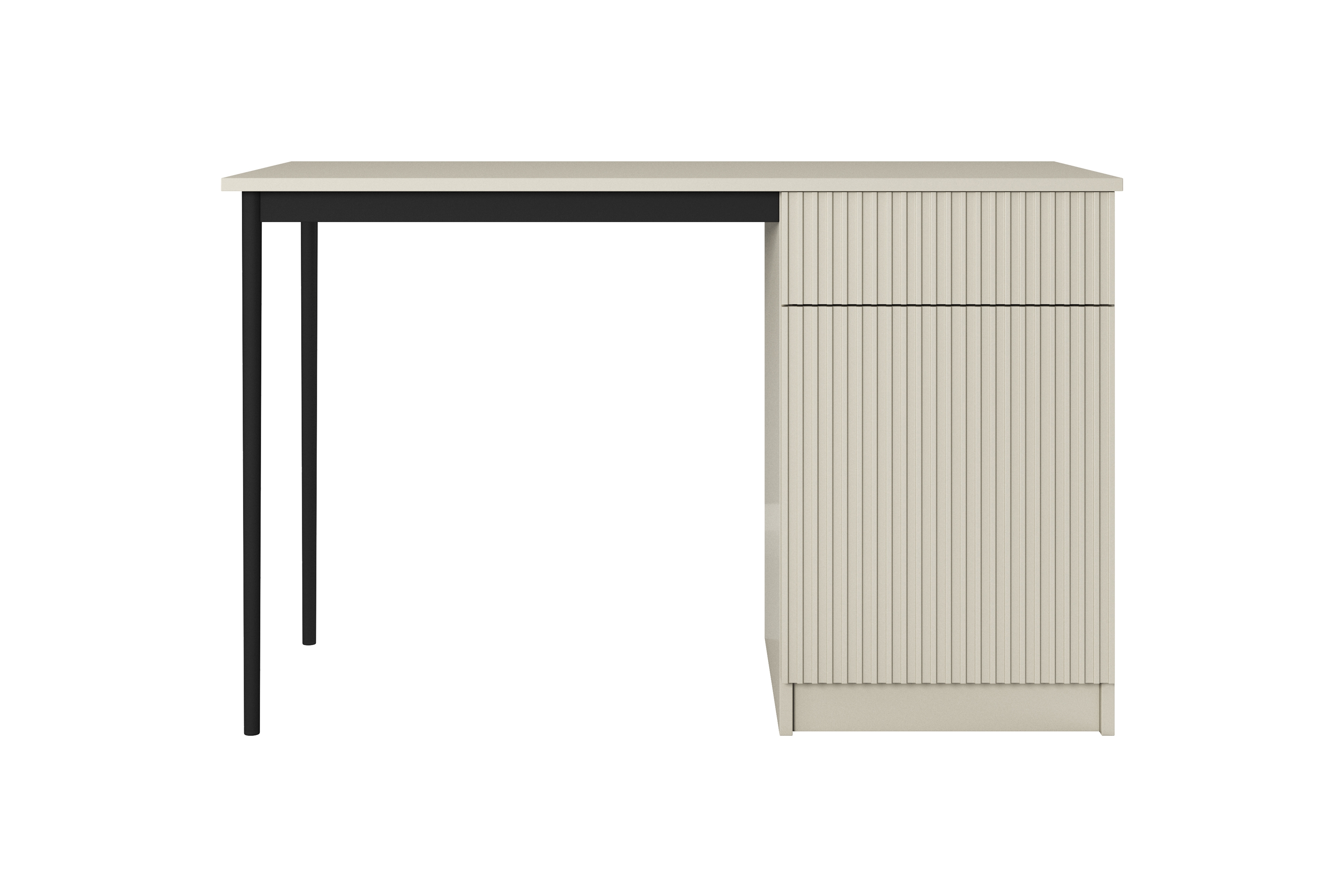 Písací stôl Nicole 120 cm so zásuvkou – kašmírová / čierna Písací stôl Nicole 120 cm z szuflada - kašmír / čierny nozki (wolnostojace)