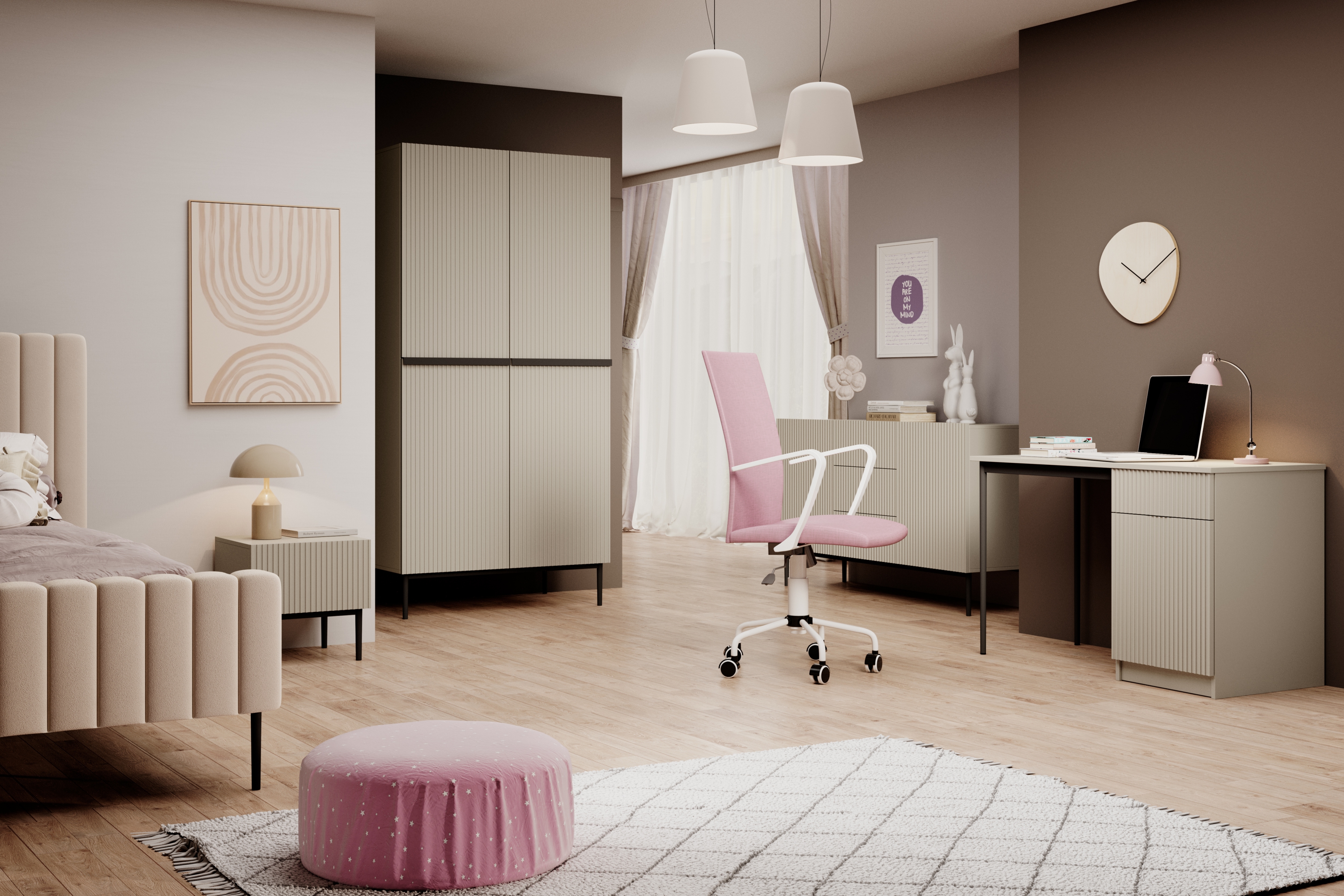 Písací stôl Nicole 120 cm so zásuvkou – kašmírová / čierna Písací stôl Nicole 120 cm z szuflada - kašmír / čierny nozki (wolnostojace)