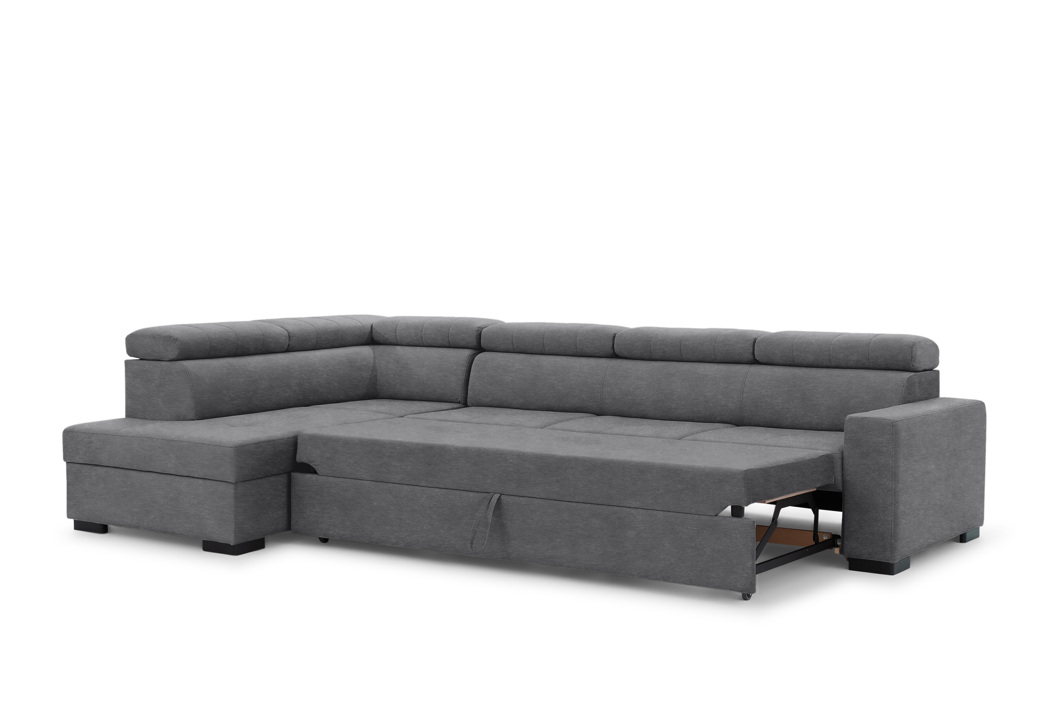 Rohová sedací souprava Modeno Maxi levá s rozkladem - grafitový samet Zetta 304 Rohová sedací souprava rozkládací Modeno Maxi levá - grafitová samet latwoczyszczacy Zetta 304 