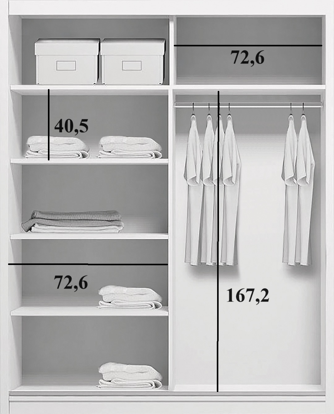 Skriňa s posuvnými dverami Trofi 150/215 cm - Biely Skriňa s posuvnými dverami Trofi 150/215 cm - Biely