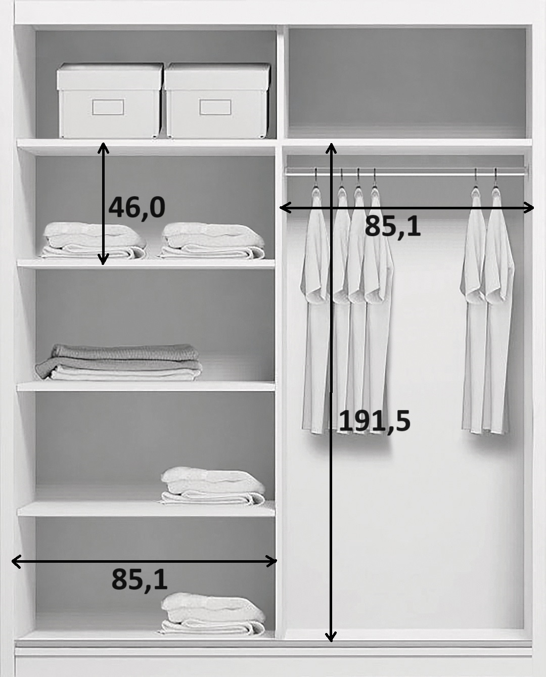 Skriňa s posuvnými dverami Trofi 175/245 cm - Biely Skriňa s posuvnými dverami Trofi 175/245 cm - Biely