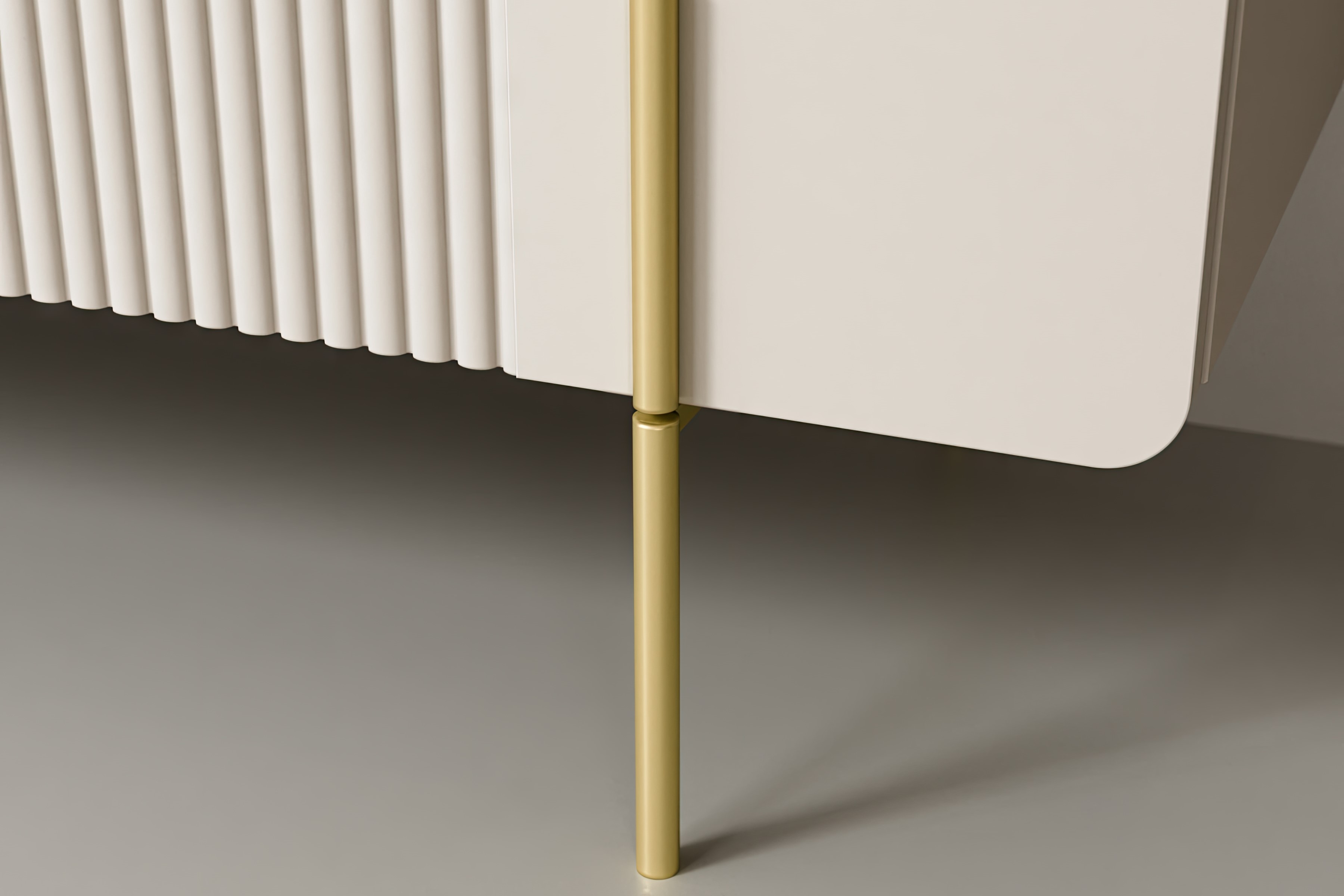 TV stolek Malmi 200 cm - kašmírová / zlaté nožky skříňka RTV Malmi 200 cm - kašmír / zlote nozki