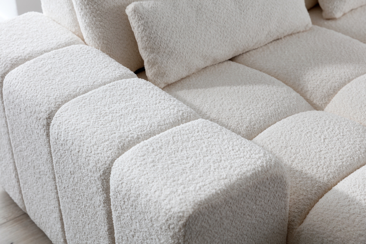 Rohová sedacia súprava Magnelio L s elektricky výsuvným sedákom pravá - béžové buklé Raven 22 Rohová sedacia súprava Magnelio L s elektricky výsuvným sedákem