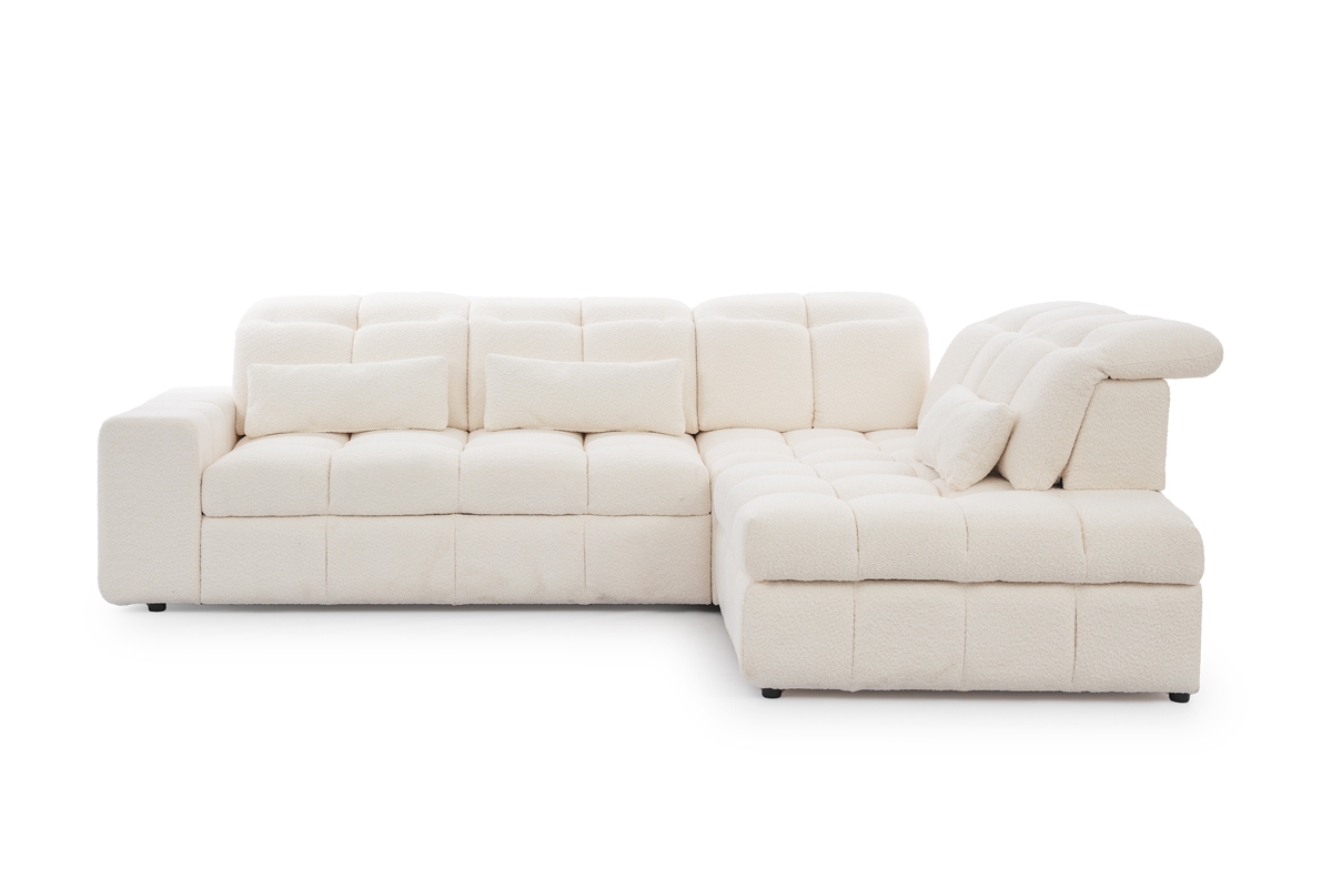 Rohová sedacia súprava Magnelio L s elektricky výsuvným sedákom pravá - béžové buklé Raven 22 Rohová sedacia súprava Magnelio L s elektricky výsuvným sedákem