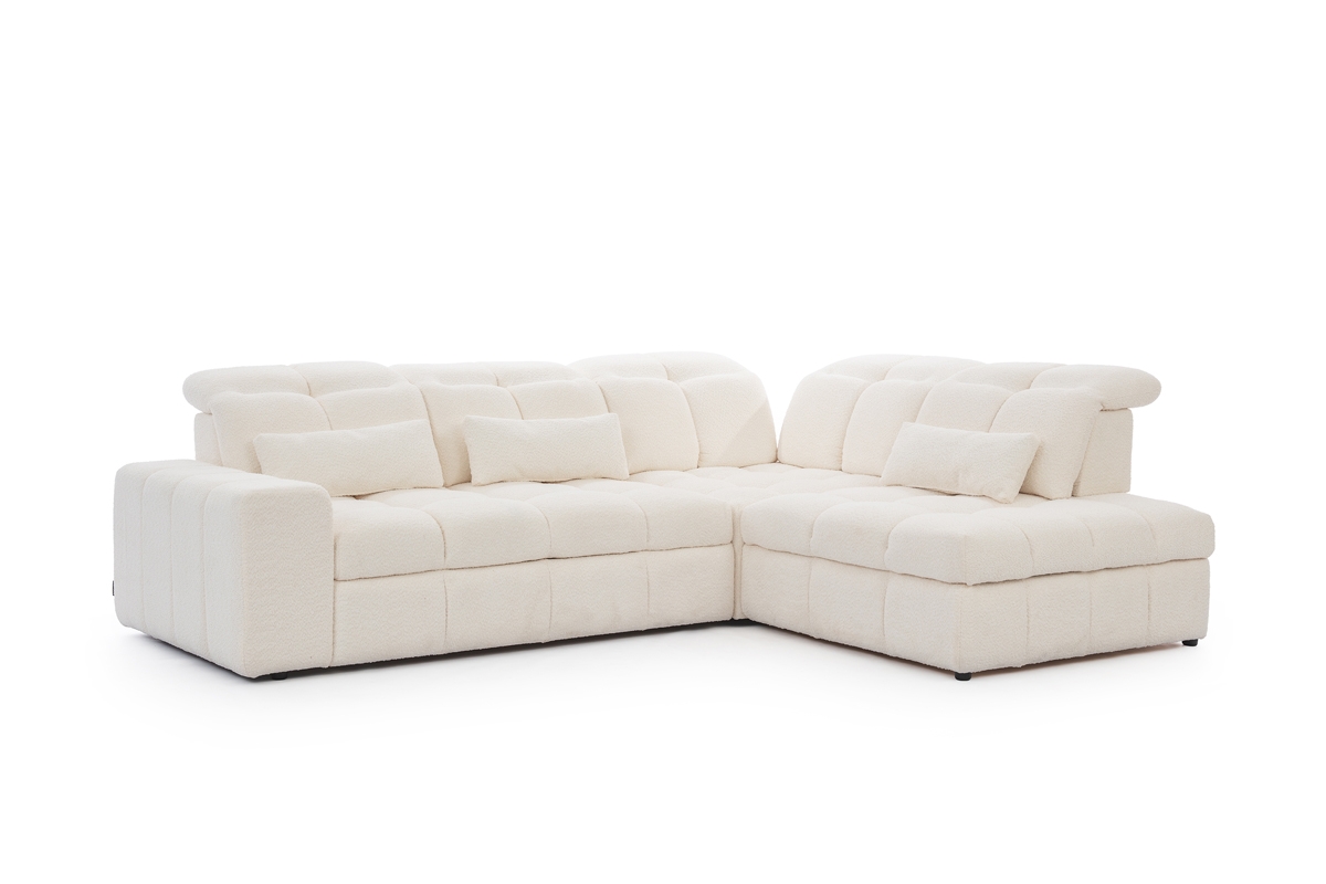 Rohová sedacia súprava Magnelio L s elektricky výsuvným sedákom pravá - béžové buklé Raven 22 Rohová sedacia súprava Magnelio L s elektricky výsuvným sedákem