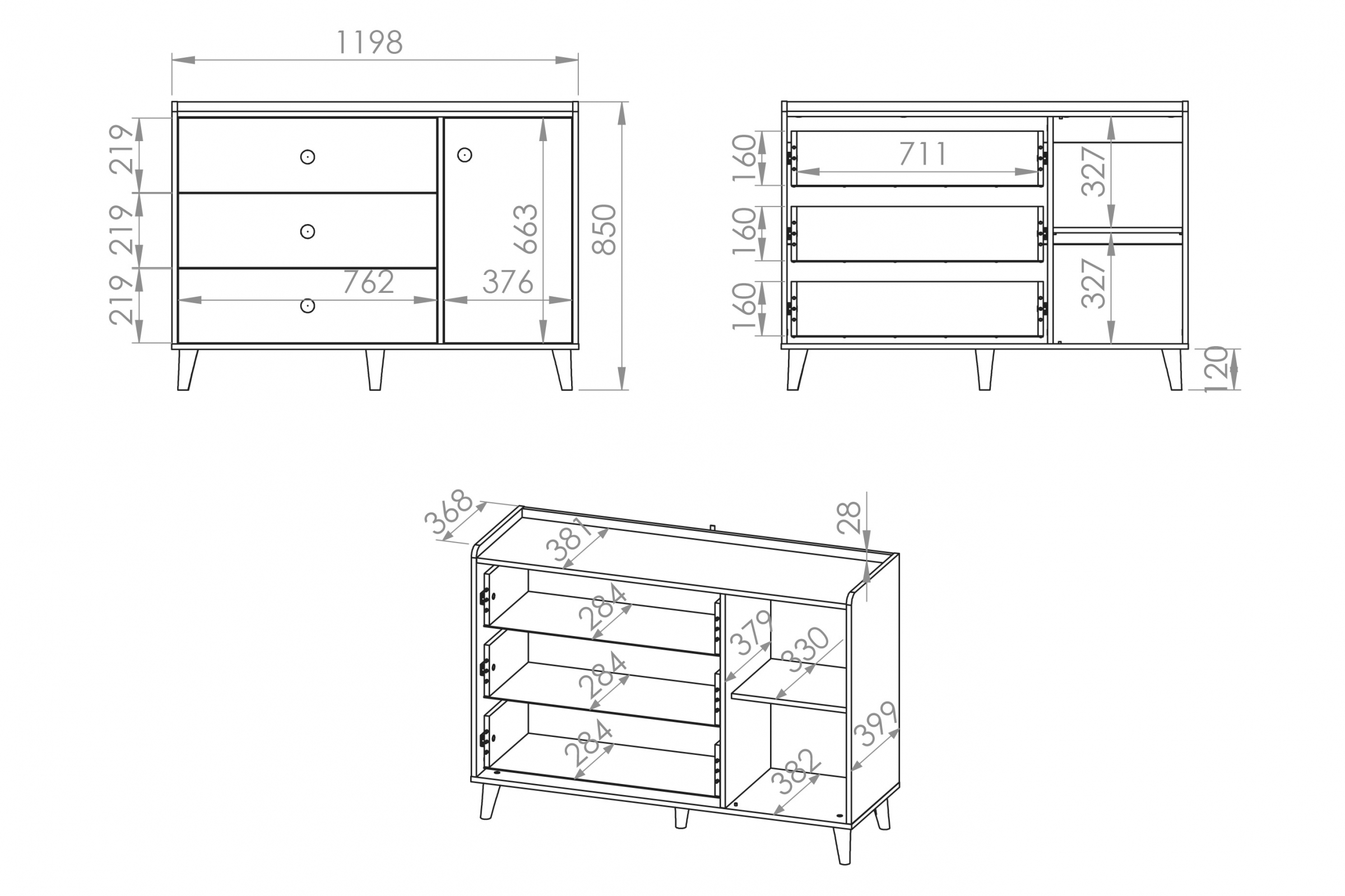 Dětská komoda Marla se zásuvkami 120 cm - pouštní písek / růžová Komoda se zásuvkami Marla 120 cm - piasek pustyni / millenial pink