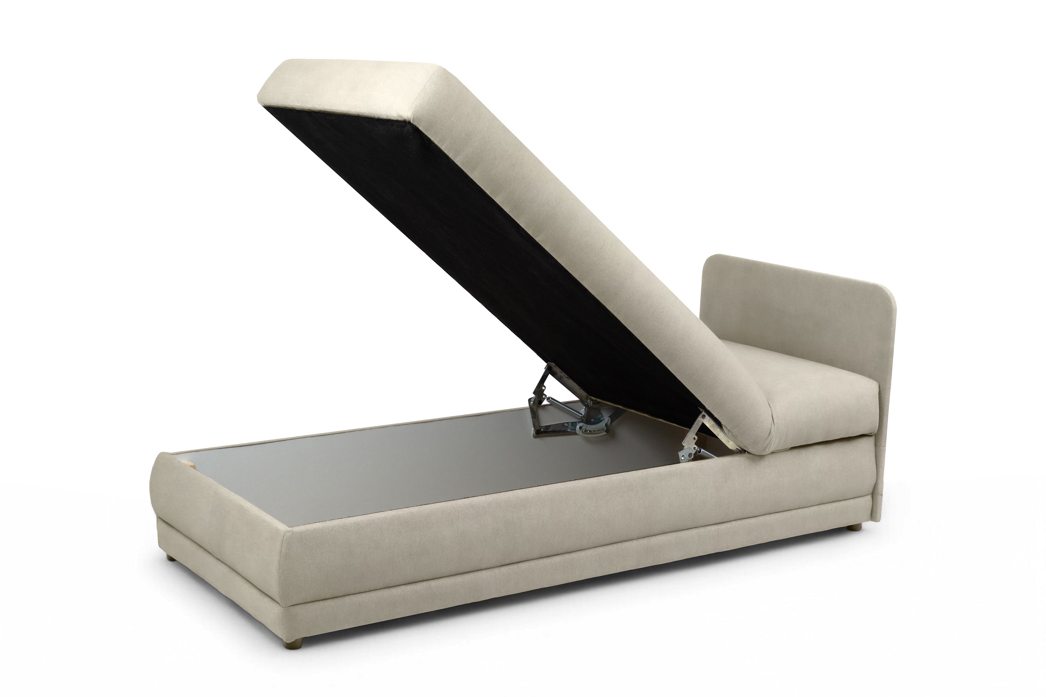 Detská pohovka Kodil I s úložným priestorom – krémová pletená látka Ado 1601 Halva Detská pohovka jednolôžkova Kodil I S vnútorným úložným priestorom - kremowa plecionka Ado 1601 Halva