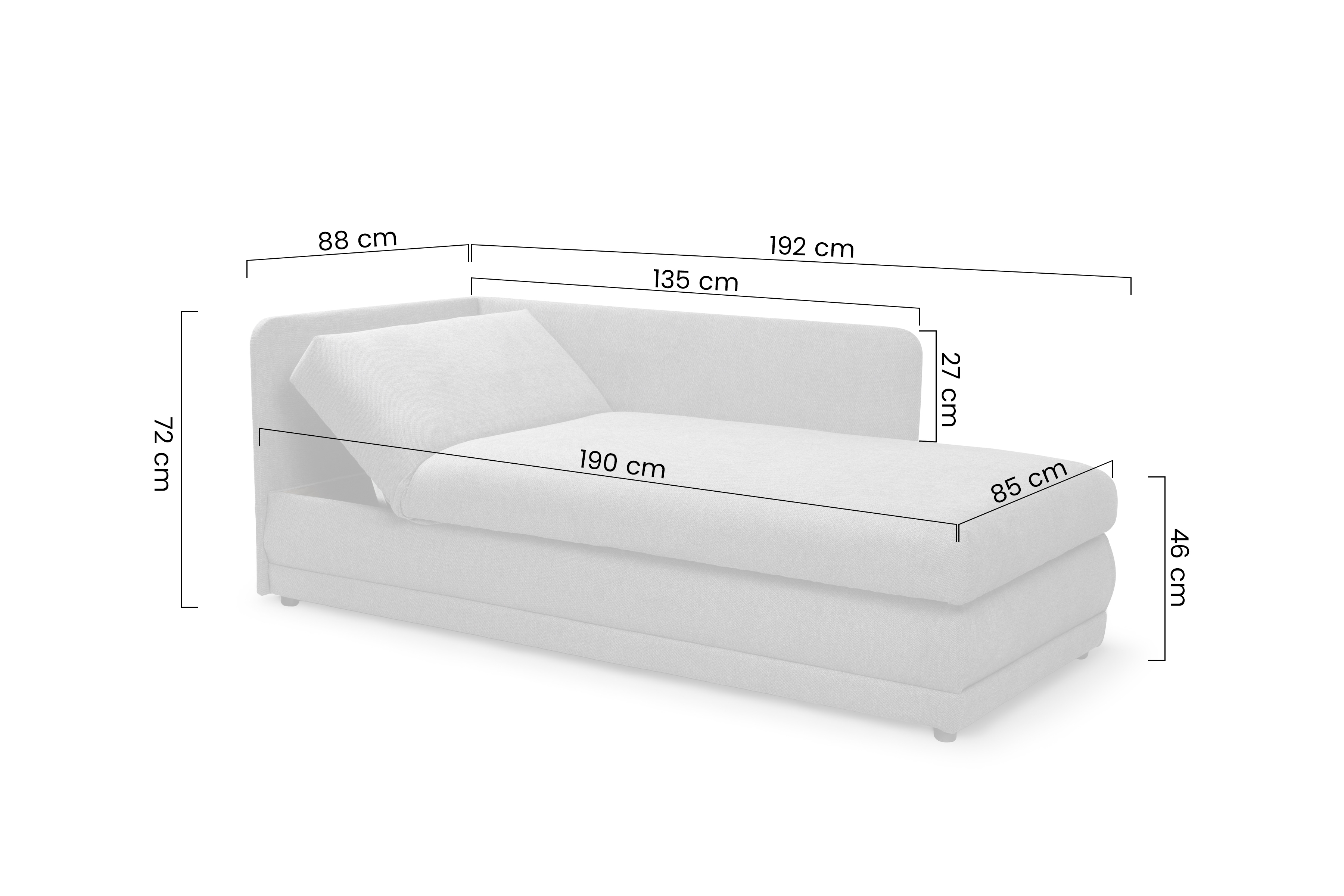 Váľanda Kodil II ľavá - šedý ľahkočistiaci zamat Zetta 302 Detská pohovka jednolôžkova Kodil II S vnútorným úložným priestorom - Zetta 302