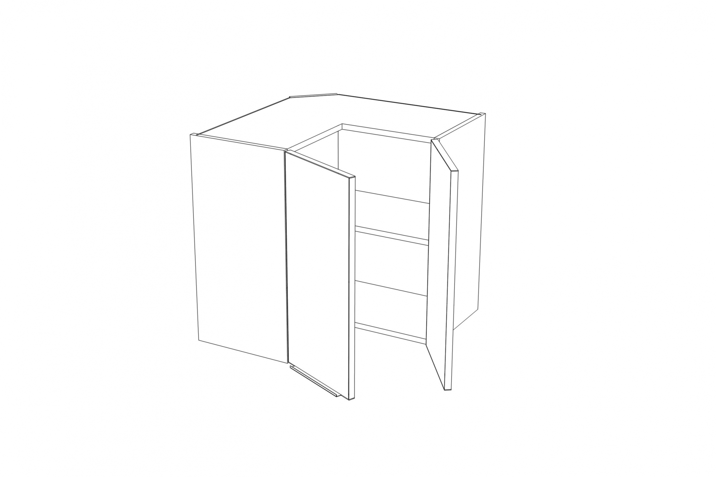 Rohová horní kuchyňská skříňka Kammono K2 WRP65/61 dvoudveřová skříňka kuchyňská závěsná Kammono K2 WRP65/61 dvoudveřová rohová