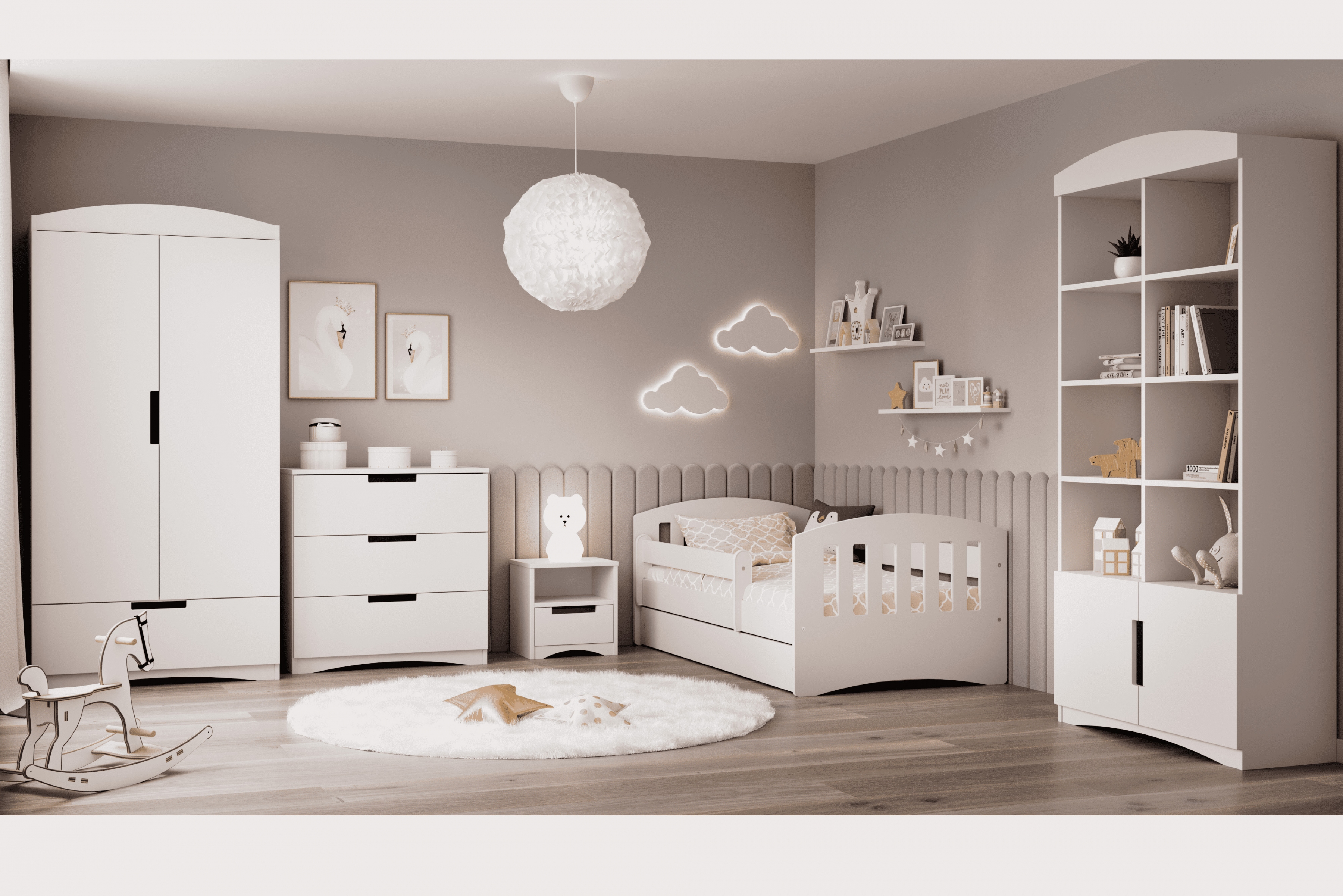 Dětská postel Guli II 80x160 cm se zásuvkou - bílá Postel dzieciece Guli II 80x160 cm z szuflada - bílá