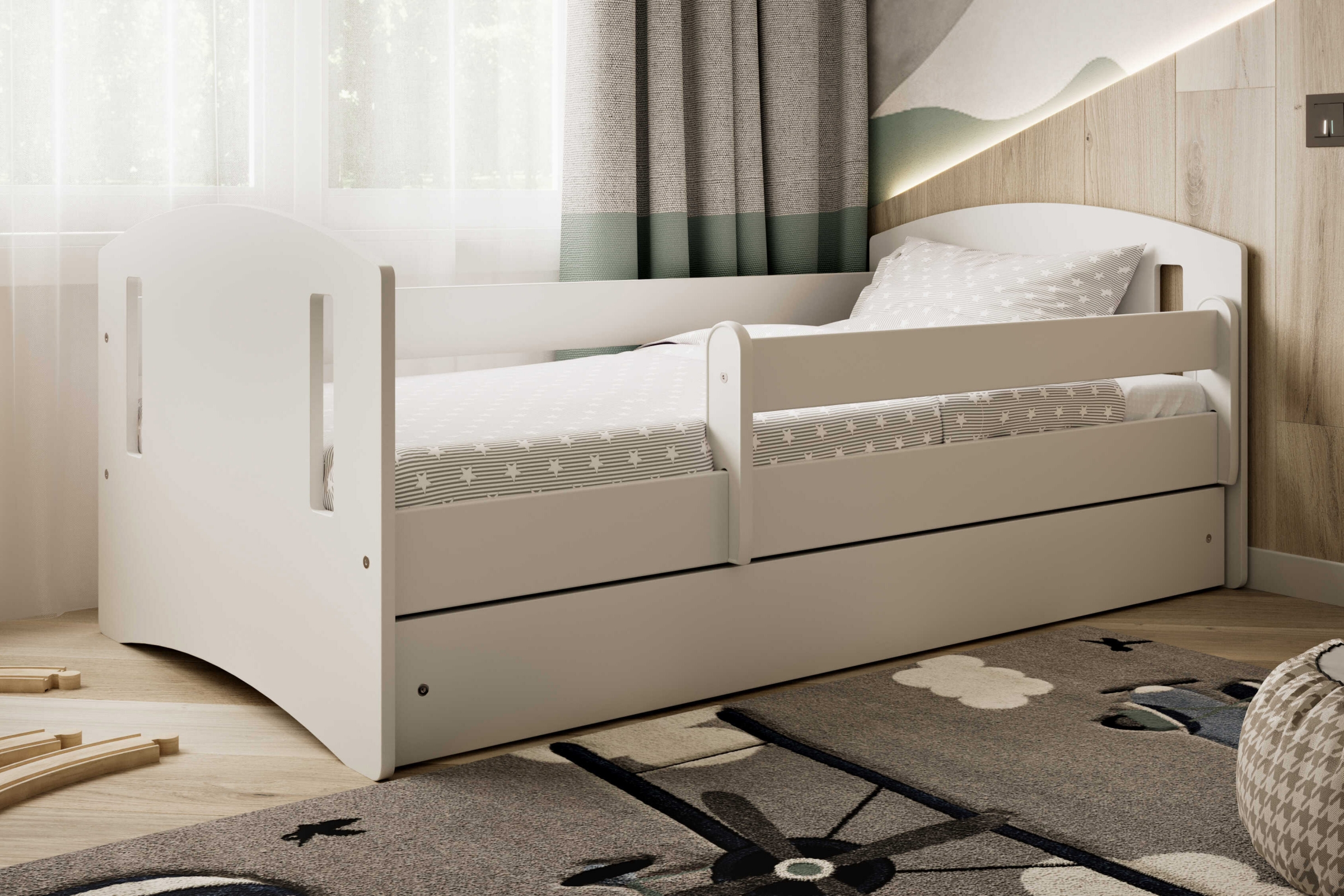 Dětská postel Guli II 80x180 cm se zásuvkou - bílá Postel dzieciece Guli II 80x180 cm z szuflada - bílá