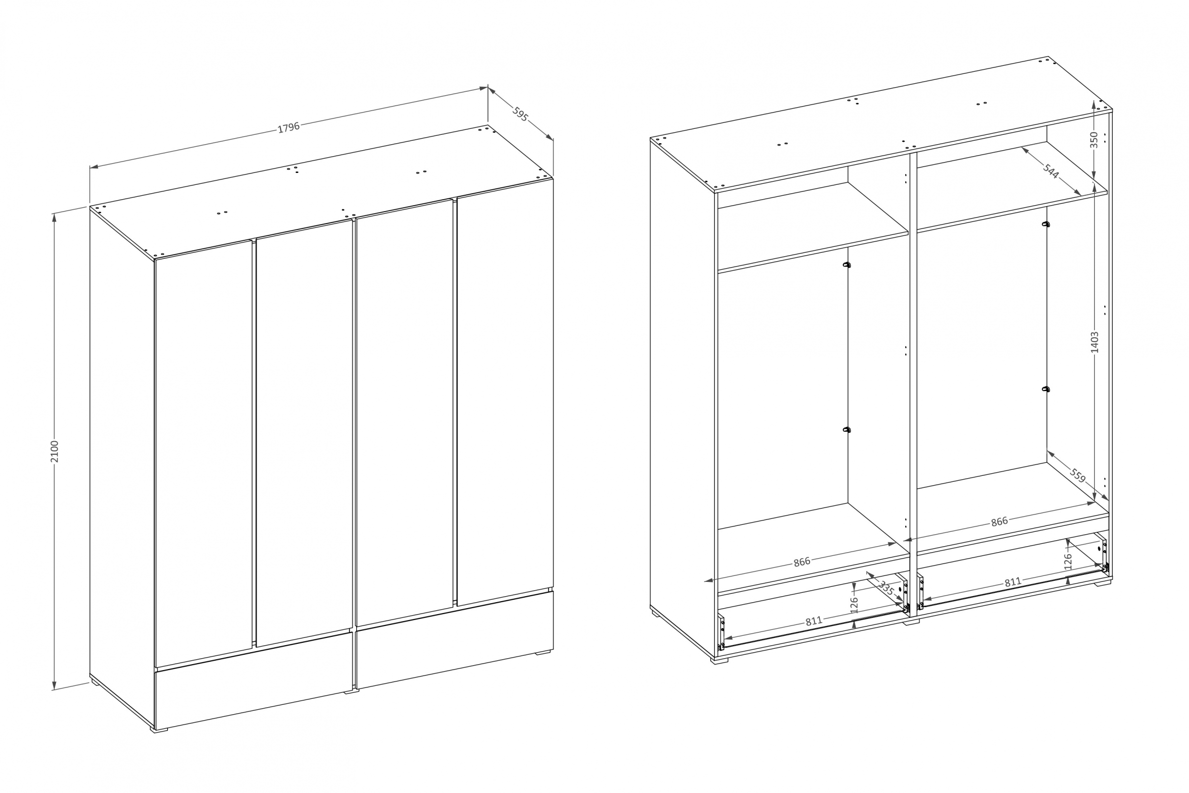 Šatníková skriňa Cross 180 cm so zásuvkami - kašmírová / čierna Skriňa Gramon 180 cm so zásuvkami - kašmír / Čierny
