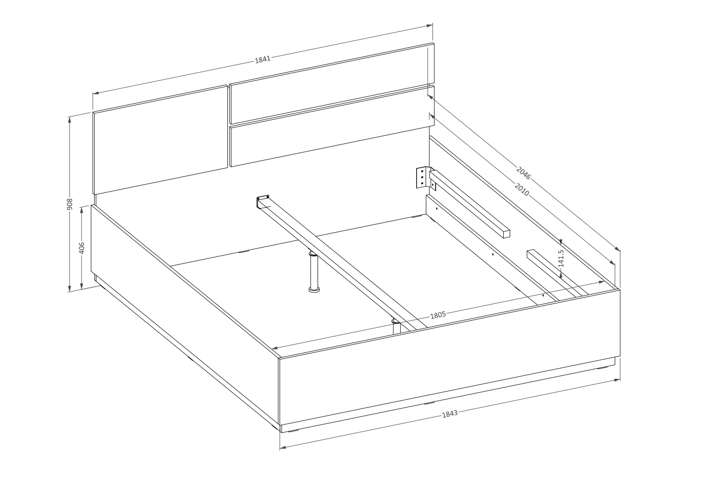 Postel Cross 180x200 cm – kašmírová / černá Postel Gramon 180x200 - kašmír / černá