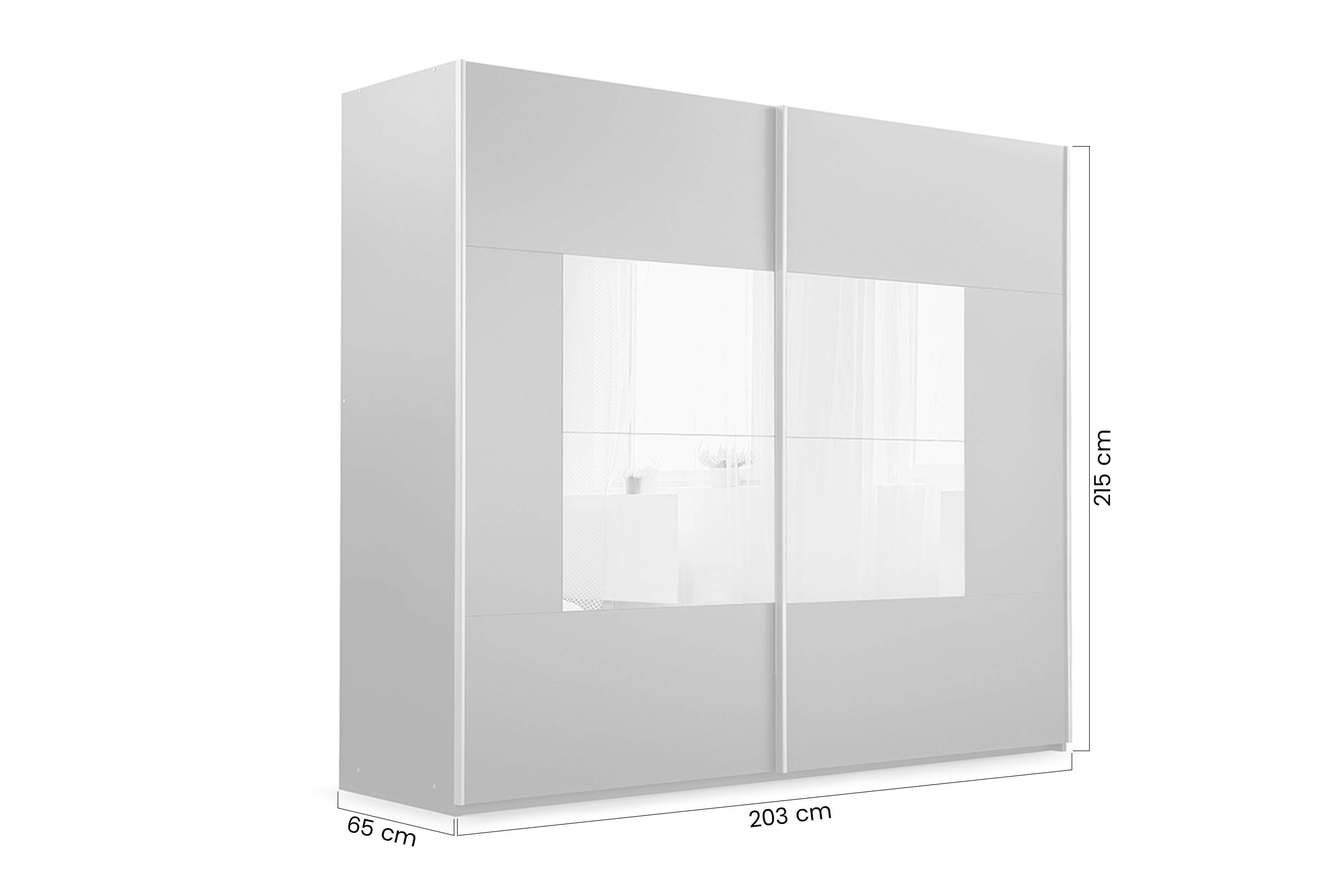 Skříň s posuvnými dveřmi Boston 203 cm se zrcadlem - kašmírová skříň z zrcadlem Dalmari 203 przesuwna - kašmír
