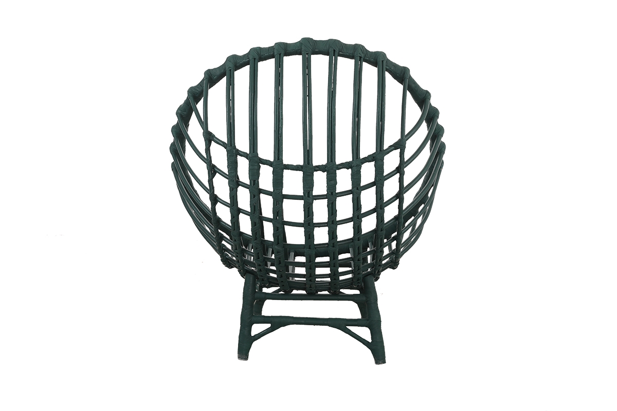 Křeslo wiklinowy Gardins III 95 cm z poduszka + GRATIS - zelená / šedá Polštář - Omezená nabídka Křeslo zahradní Gardins III 95 cm wiklinowy kokon z poduszka - zelená