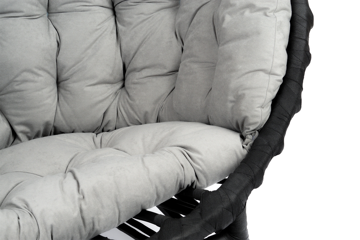 Křeslo wiklinowy Gardins I 102 cm z poduszka + GRATIS - černá / šedá Polštář - Omezená nabídka Křeslo wiklinowy Gardins I 102 cm z poduszka + GRATIS - černá 