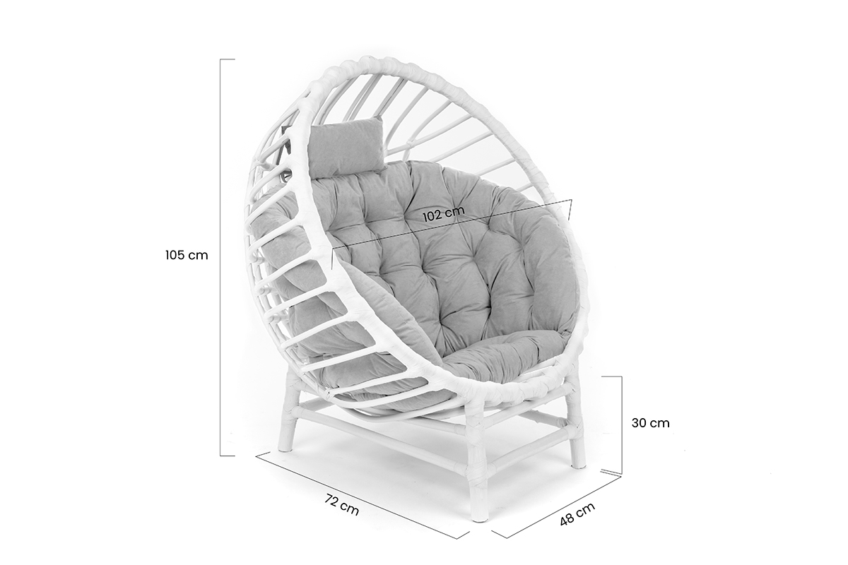 Křeslo wiklinowy Gardins I 102 cm z poduszka + GRATIS - černá / šedá Polštář - Omezená nabídka Křeslo wiklinowy Gardins I 102 cm z poduszka + GRATIS - černá 