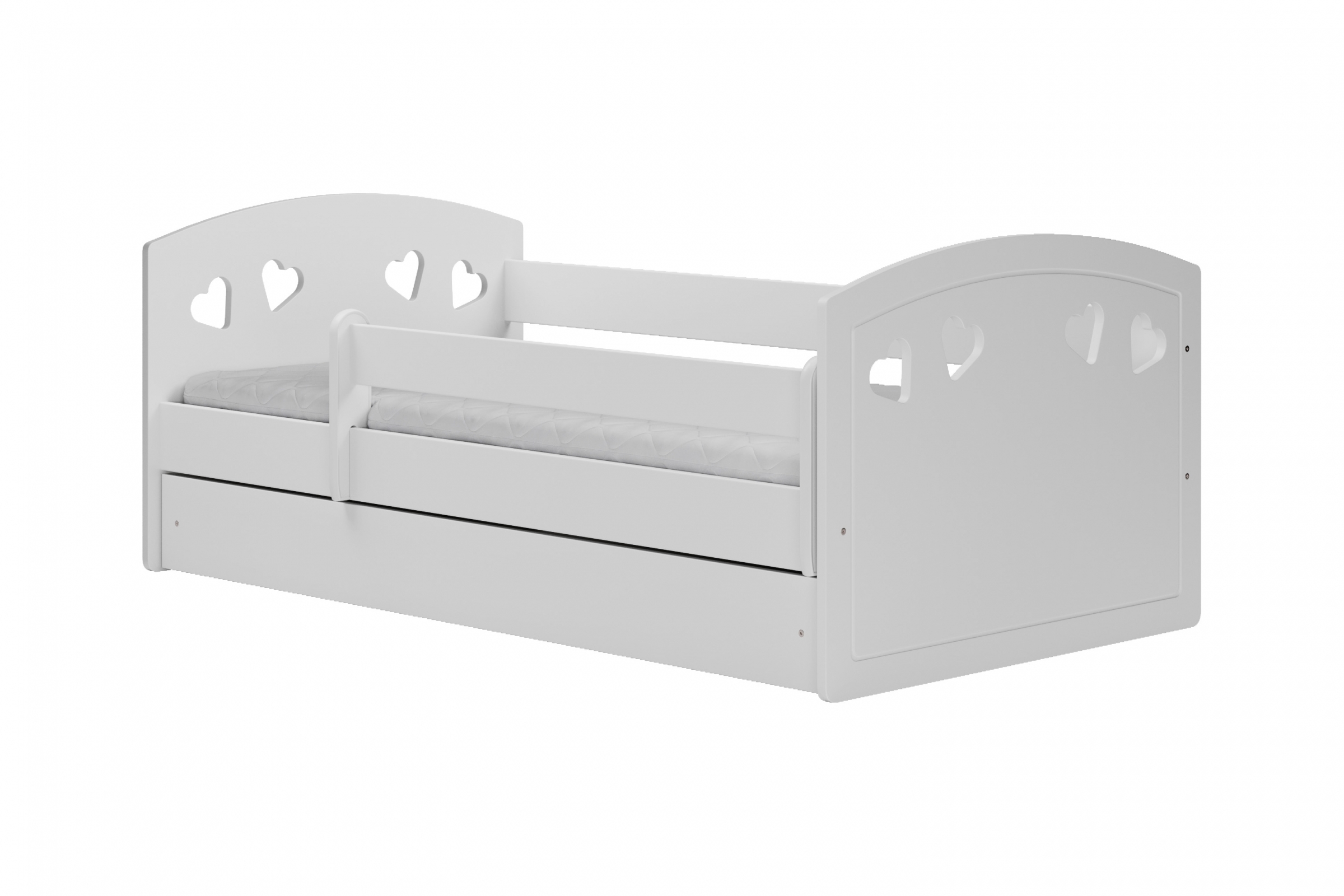 Detská posteľ Pateri 80x160 cm so zásuvkou - biela Posteľ dzieciece Pateri 80x160 cm z szuflada - Biely