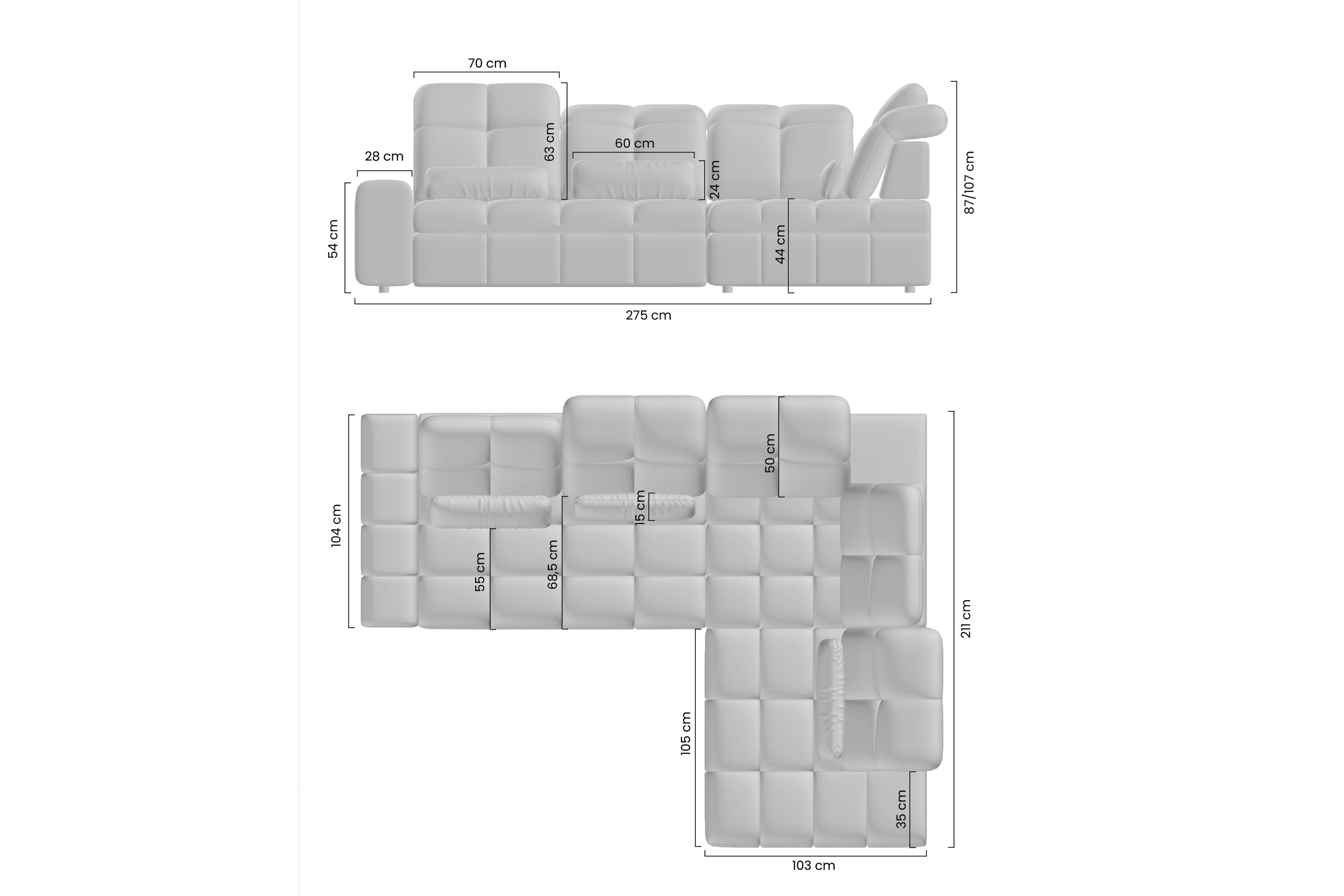 Rohová sedací souprava Magnelio Prestige L s elektrickým výsuvem pravá – béžová boucle Raven 34 Rohová sedací souprava Magnelio Prestige L z elektricky wysuwanym sedadlem pravá - béžová boucle Raven 34