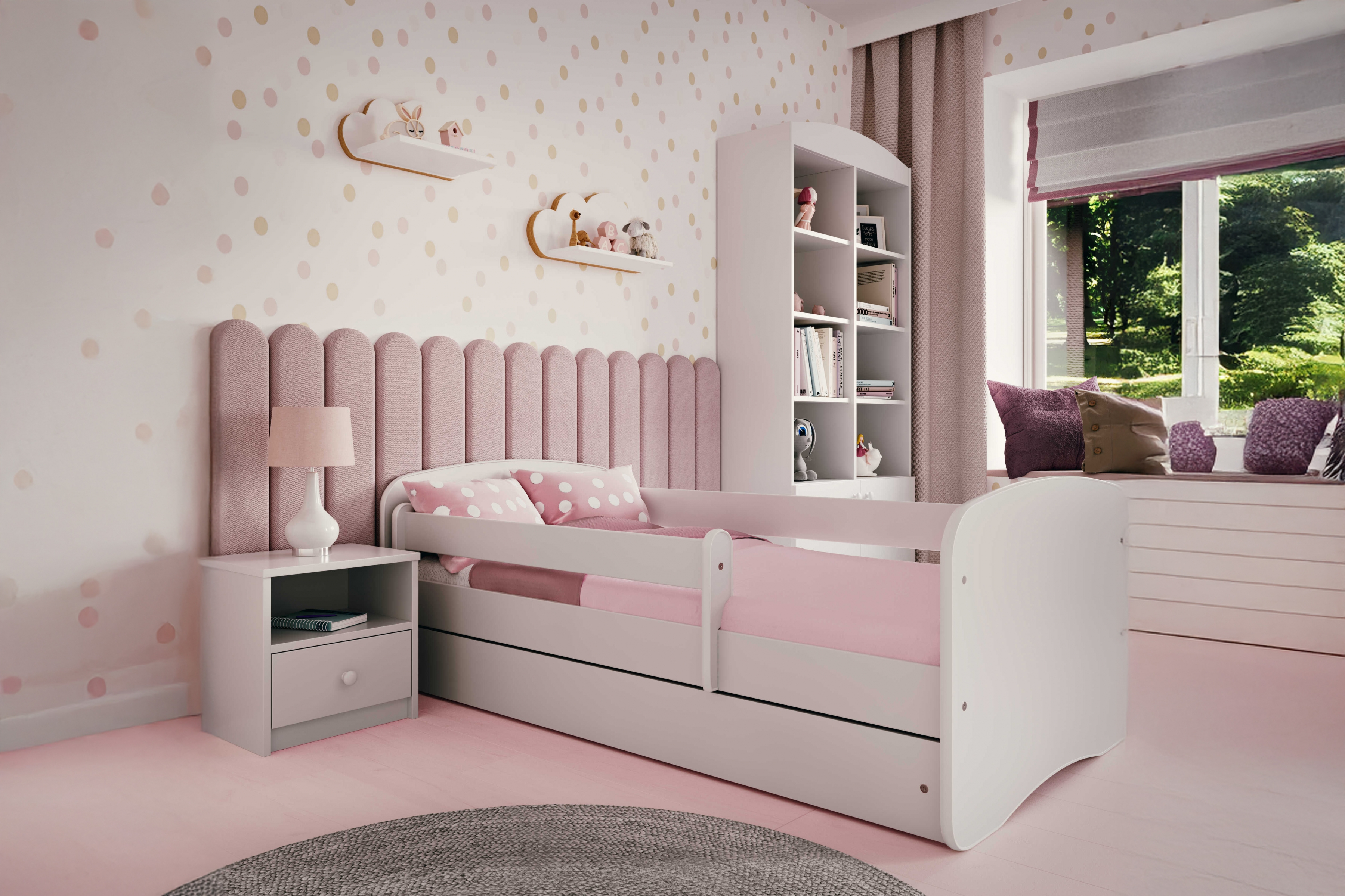 Detská posteľ Bonzo 80x160 cm so zásuvkou - biela Posteľ dzieciece Bonzo 80x160 cm z szuflada - Biely