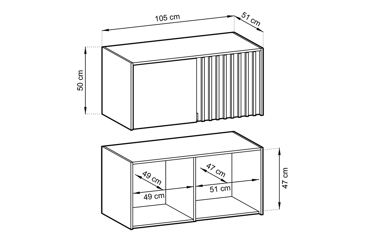 Nadstavec do Skrine Neria 105 cm - kašmír / Čierny Nadstavec do Skrine Neria 105 cm - kašmír / Čierny
