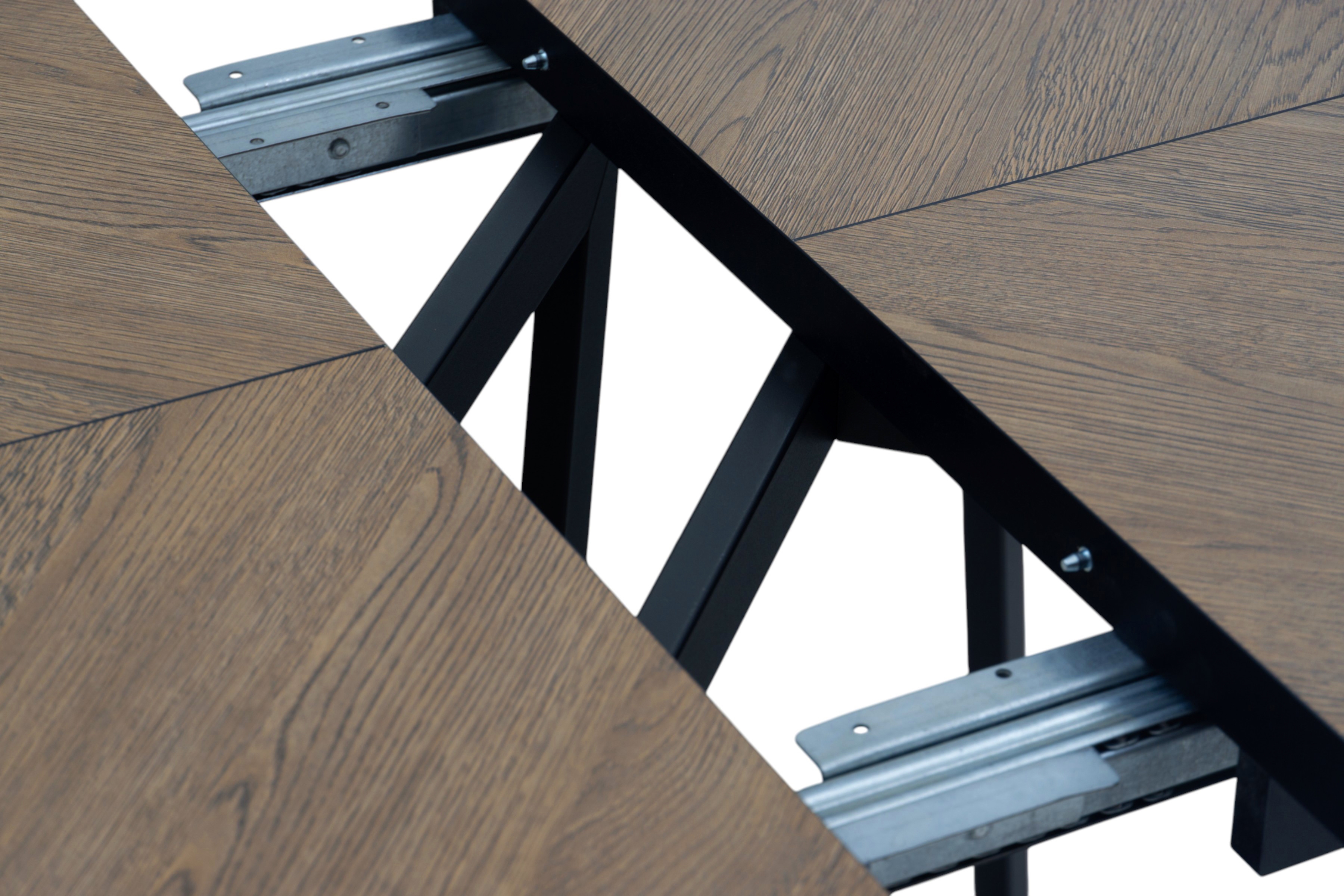 Rozkládací jídelní stůl Cedrus Rozeta 95-150 cm - dub belmont / černá Stůl Cedrus Rozeta 95/150 cm loftový rozkladany - dub belmont / černá