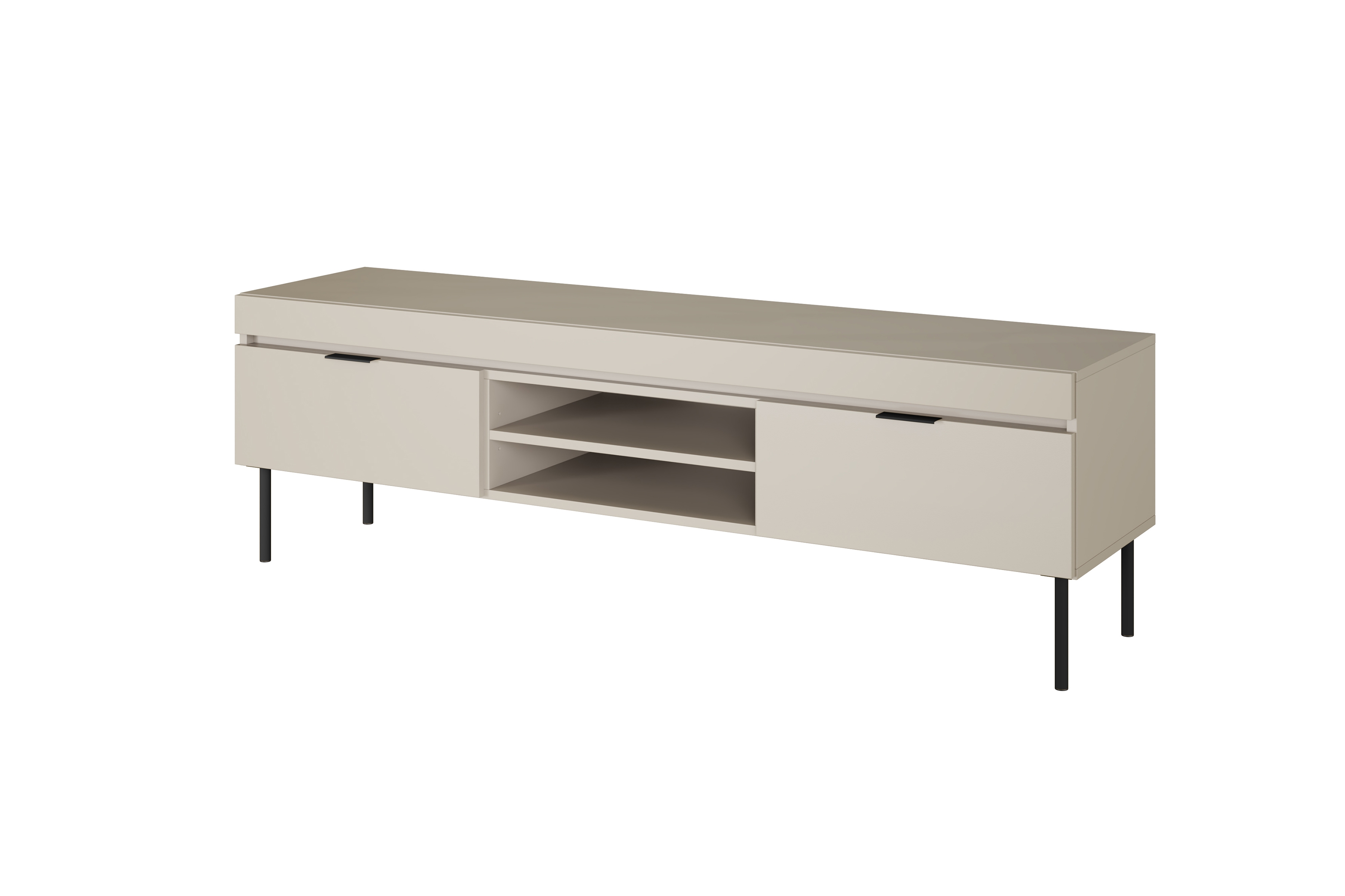 TV stolík Sentia 157 cm na kovových nožičkách - kašmírová / čierna - Limitovaná ponuka expozície  TV skrinka Sentia 157 na kovových nohách - kašmír/ Čierny - Limitovaná ponuka expozície 