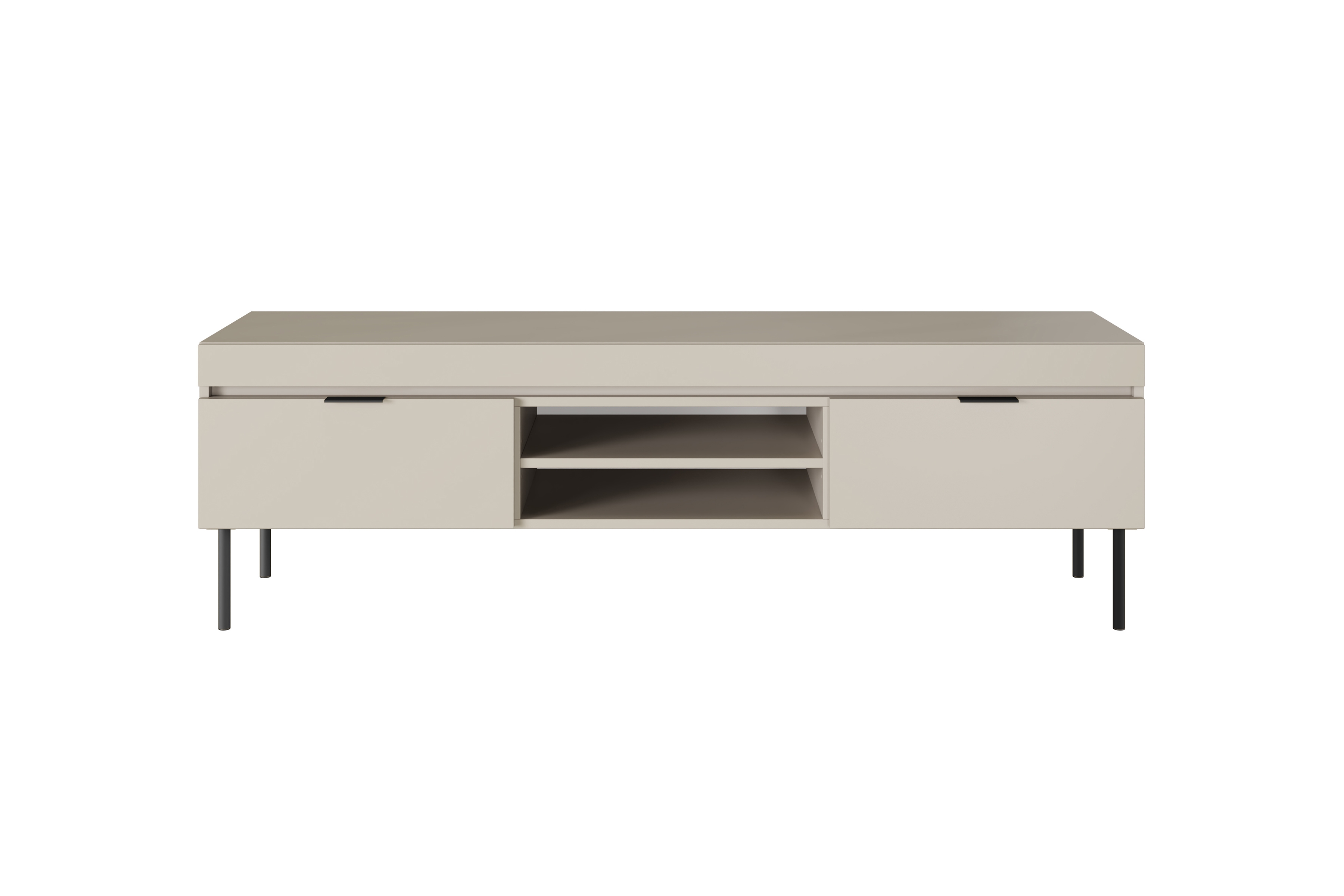 TV stolík Sentia 157 cm na kovových nožičkách - kašmírová / čierna - Limitovaná ponuka expozície  TV skrinka Sentia 157 na kovových nohách - kašmír/ Čierny - Limitovaná ponuka expozície 