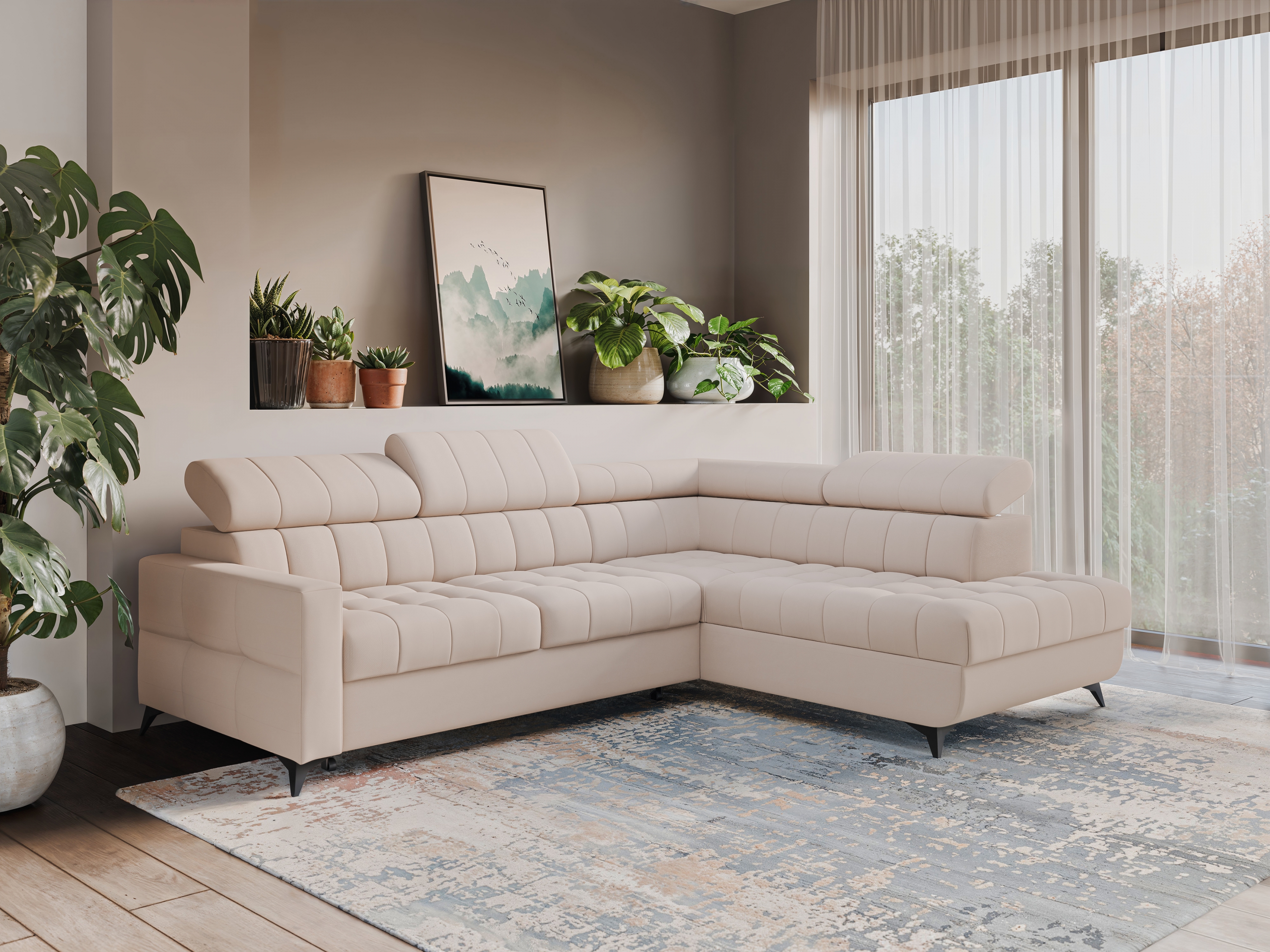 Rozkladacia rohová sedacia súprava Nardo L Rohová sedacia súprava Nardo L s funkciou spánku